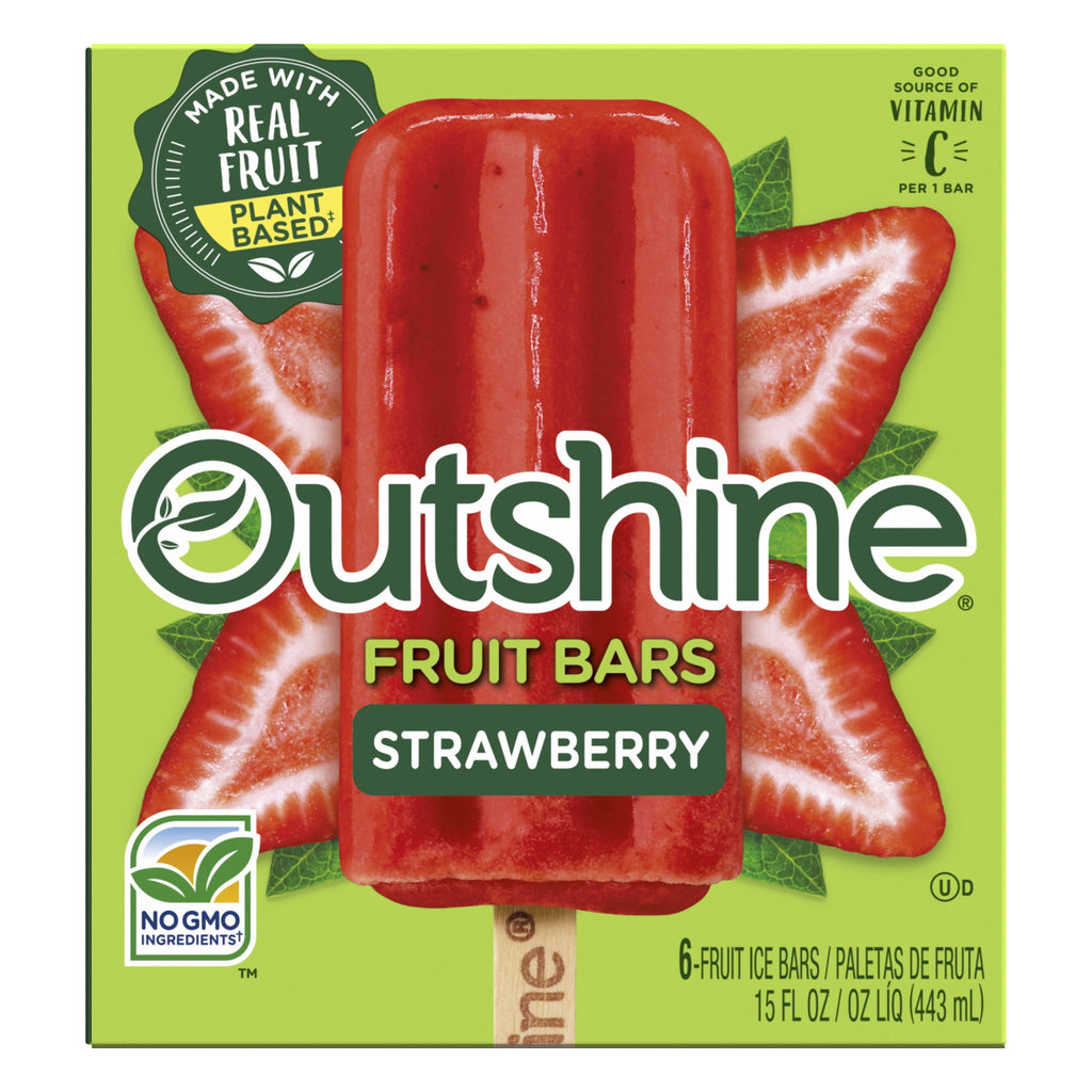 Outshine Strawberry Frozen Fruit Bars 6 Count 14.7 Fl Oz