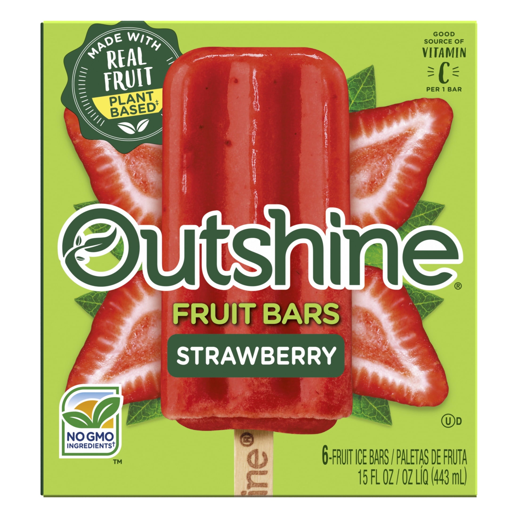 Outshine Strawberry Frozen Fruit Bars 6 Count 14.7 Fl Oz