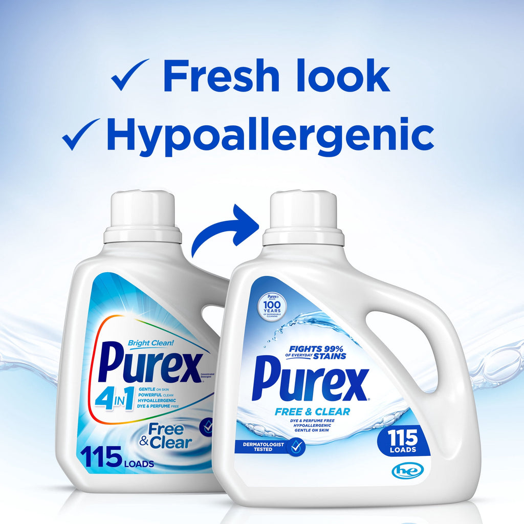 Purex Free Clear Liquid Laundry Detergent 150 fl oz 115 Loads