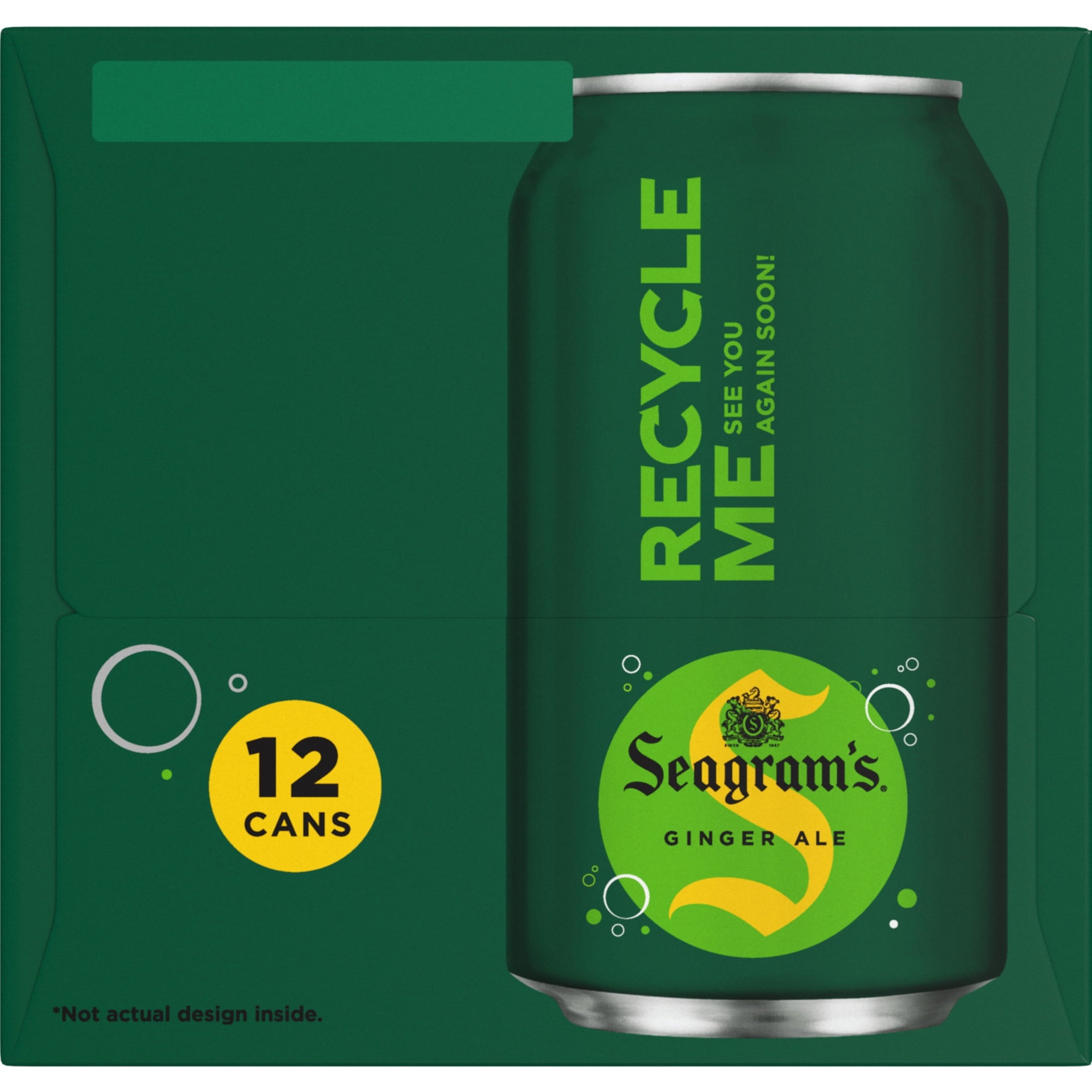Seagram's Ginger Ale Soda Pop Fridge Pack Cans 12 Fl Oz 12 Pack