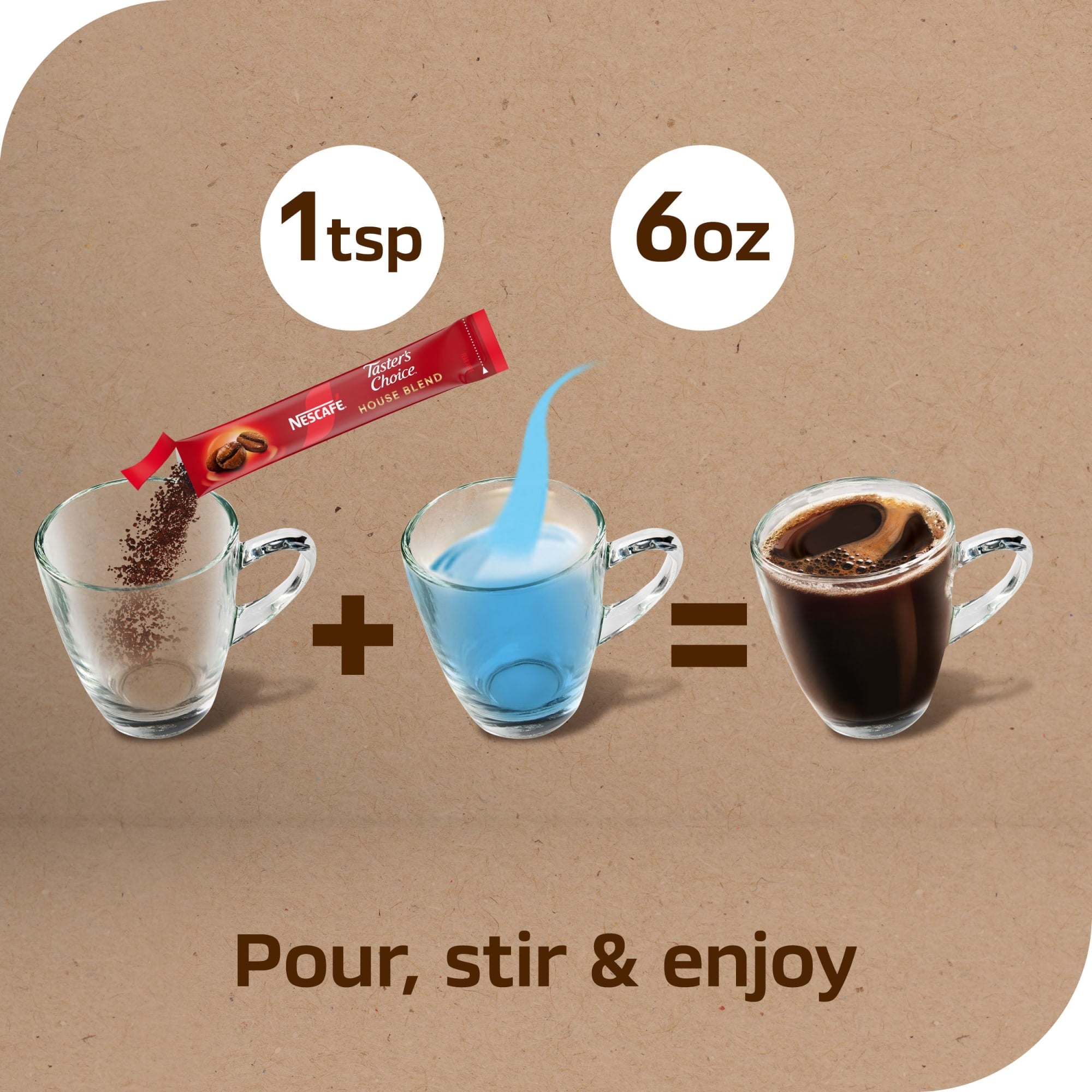 NESCAFÉ Taster's Choice House Blend Naturally Caffeinated Light Medium Roast Instant Coffee 6 Packets 0.63 oz Box