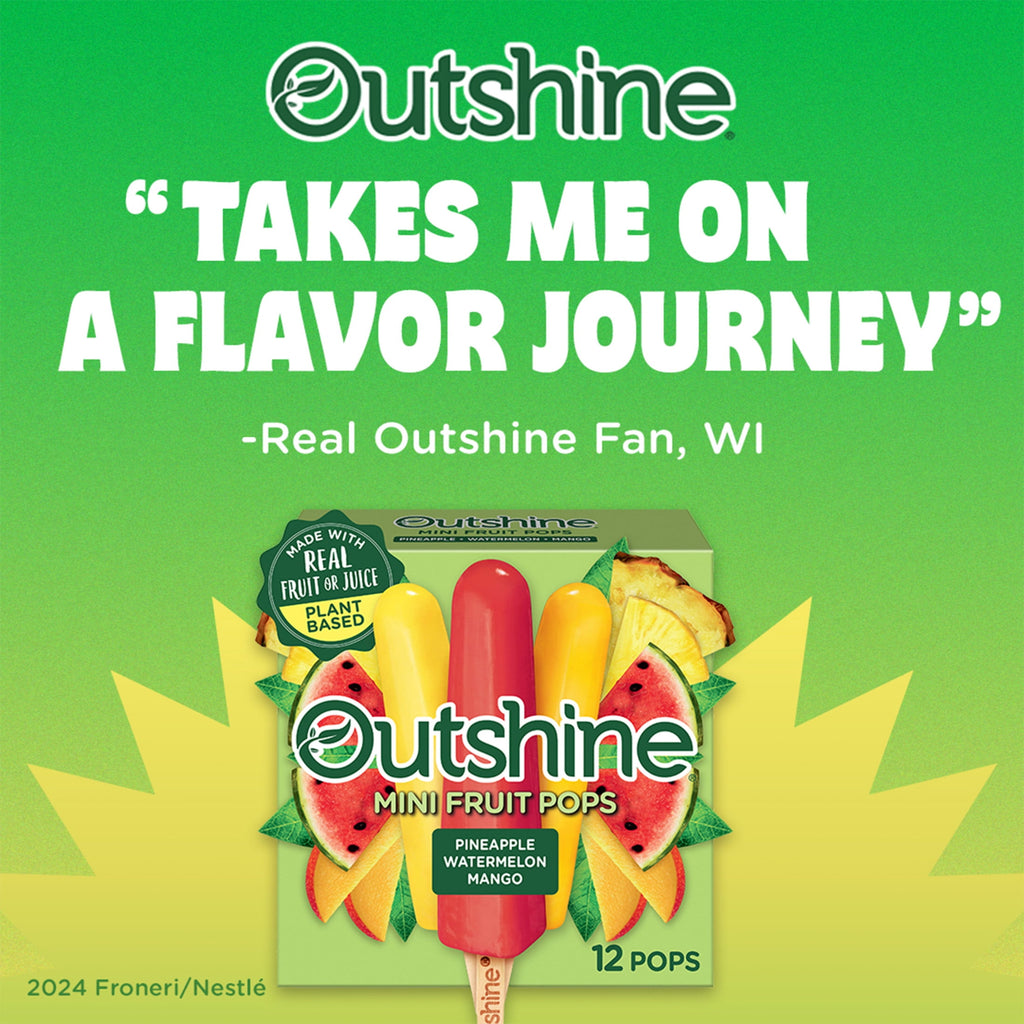 Outshine Pineapple Watermelon Mango Mini Fruit Pops 12 Count 18 Fl Oz