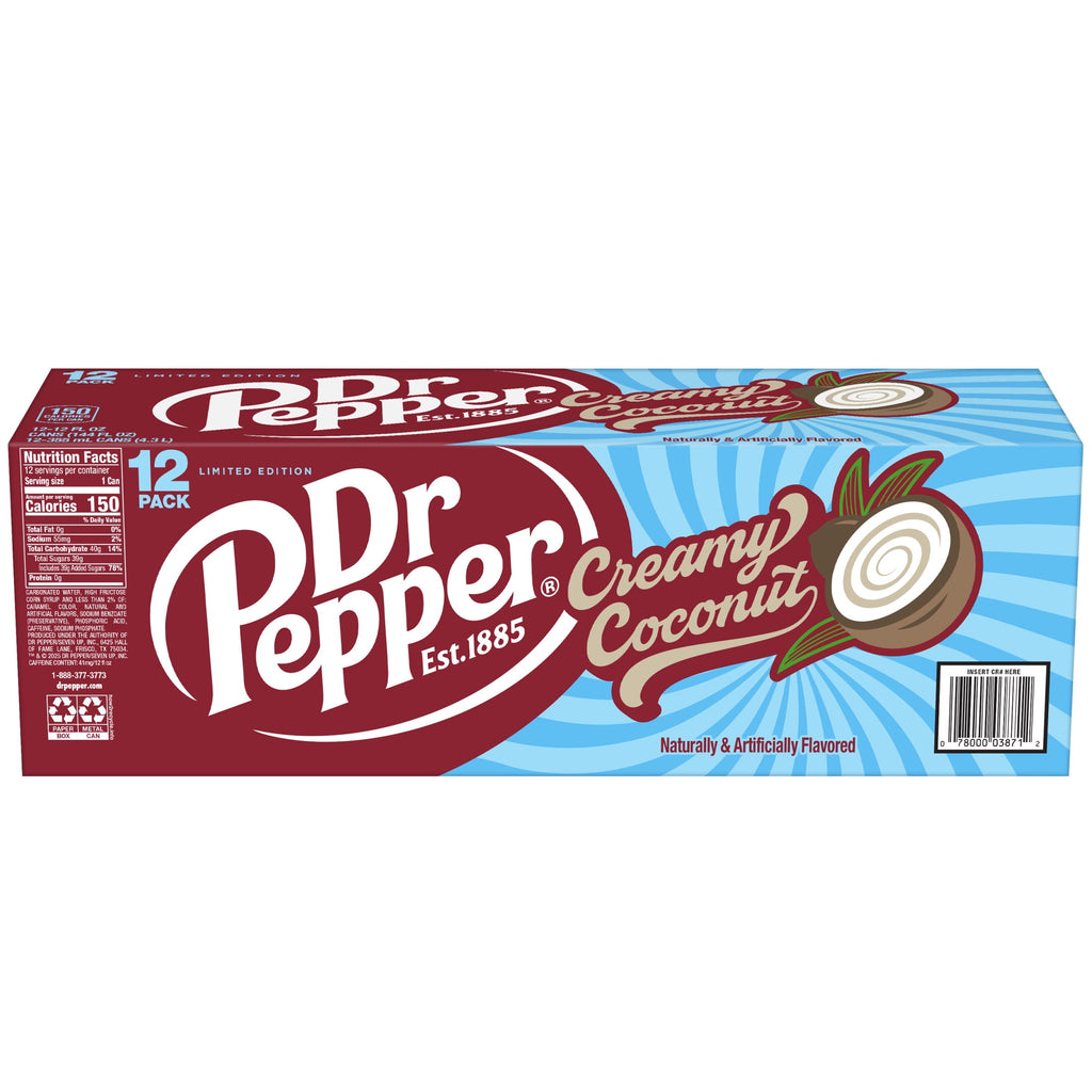 Dr Pepper Creamy Coconut Soda Pop Cans 12 Fl Oz 12 Pack