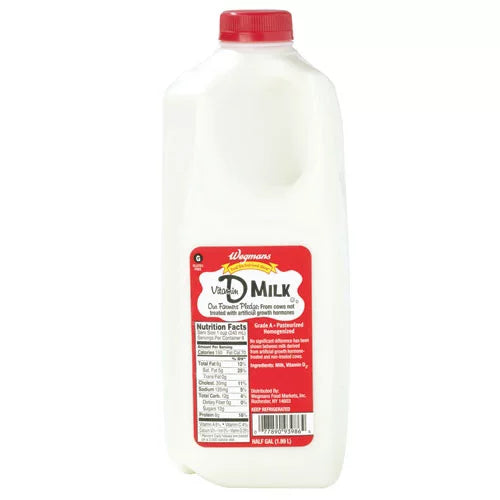 Wegmans Vitamin D Whole Milk
0.5 gallon