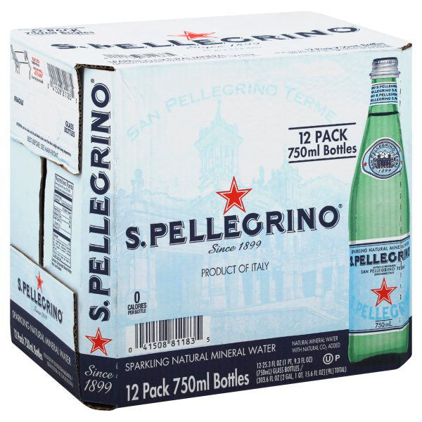 S.Pellegrino Mineral Water, Natural, Sparkling 12 x 25.3 fl. oz.