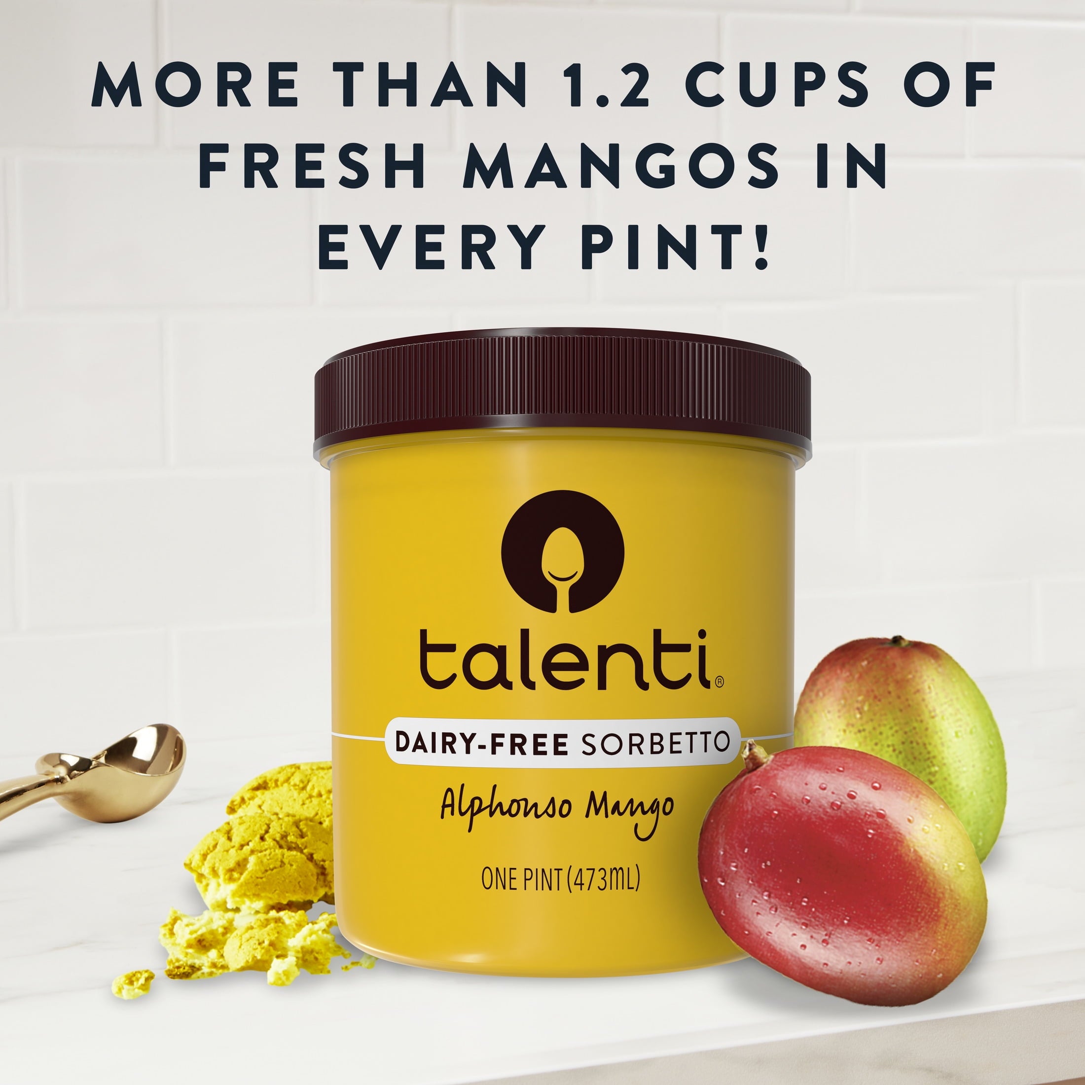 Talenti Dairy-Free Alphonso Mango Sorbet Frozen Dessert 16 Oz