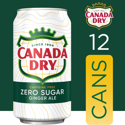 Canada Dry Caffeine Free Zero Sugar Ginger Ale Soda Pop Cans 12 Fl Oz 12 Pack