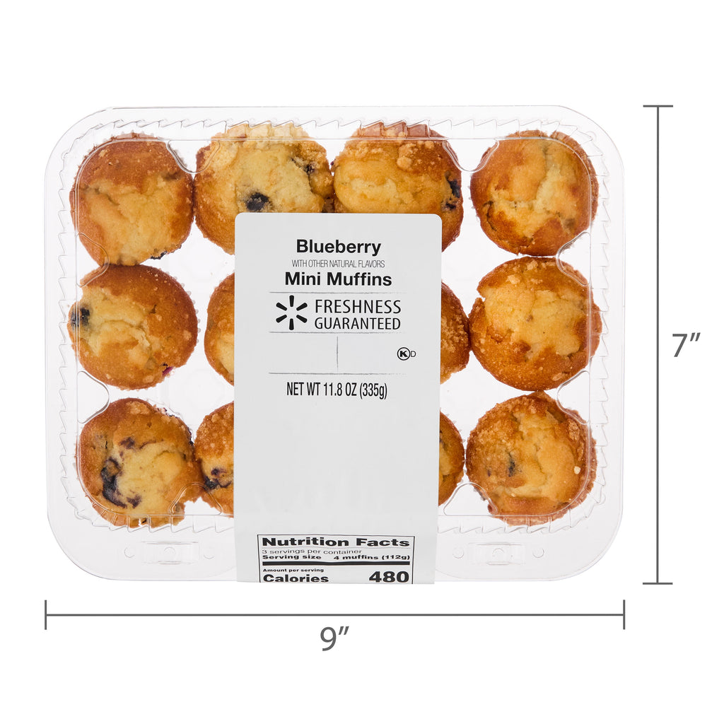 Baked Mini Blueberry Muffins 11.8 Oz 12 Count Freshness Guaranteed