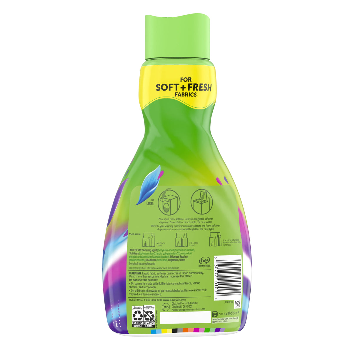 Gain Odor Defense Liquid Fabric Softener Super Fresh Blast Scent 35 fl oz 48 Loads