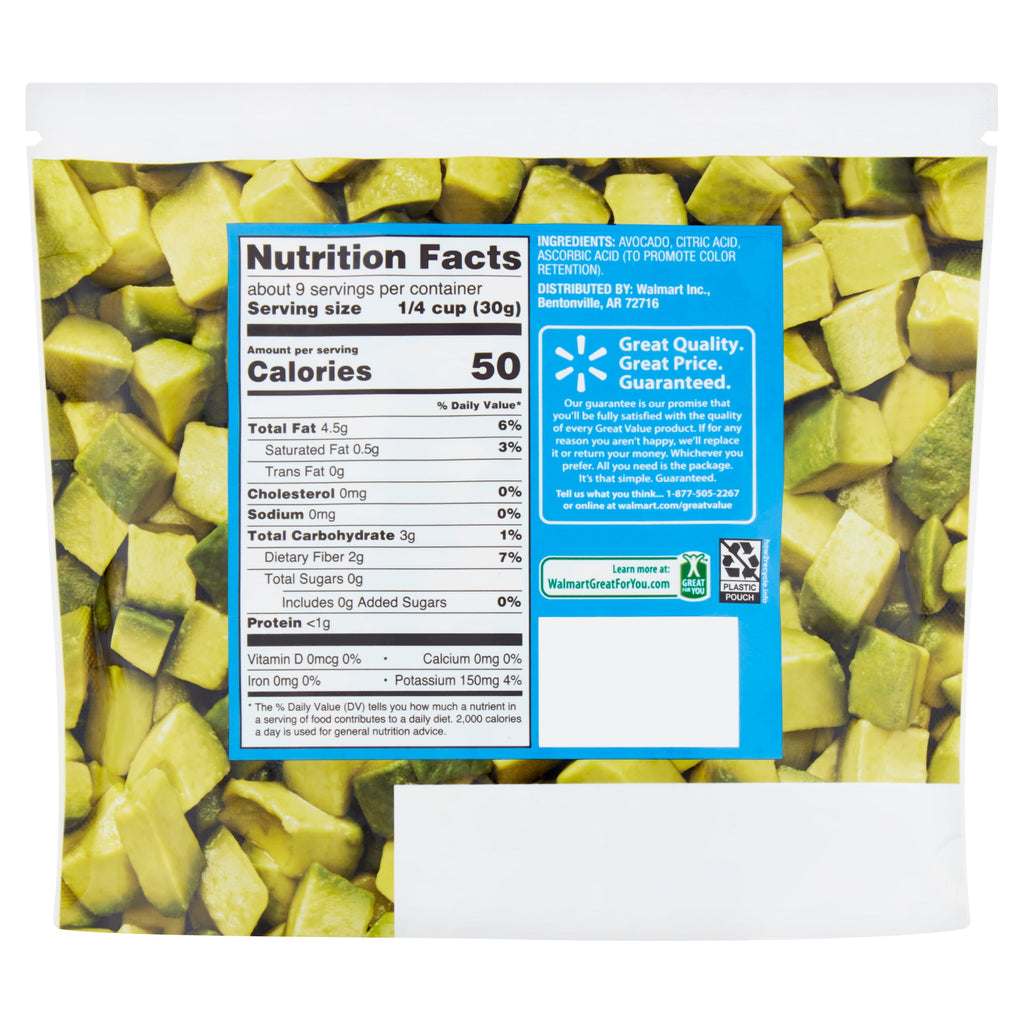 Great Value Diced Avocados Frozen 10 Oz
