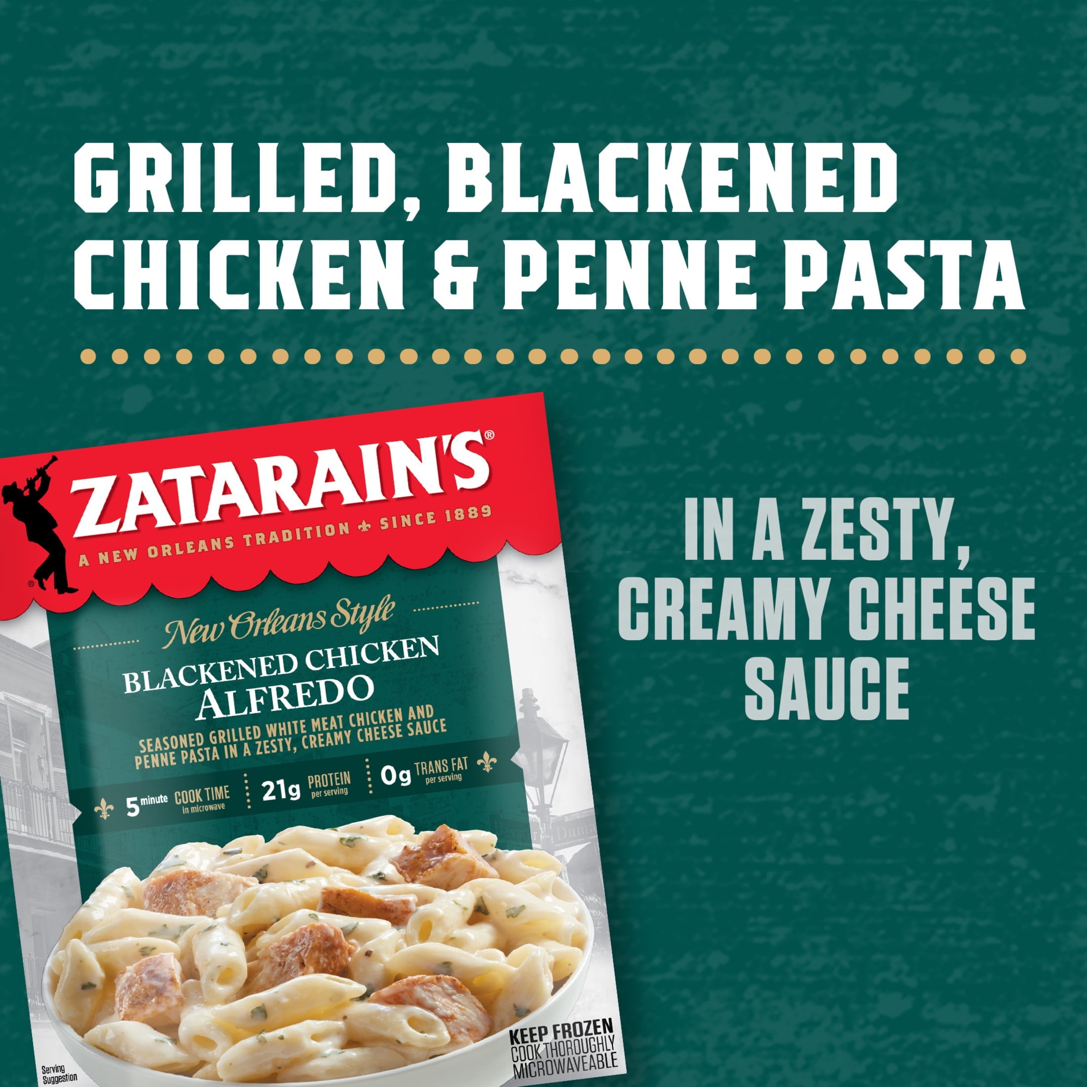 Zatarain's Blackened Chicken Alfredo Frozen Dinner 10.5 Oz