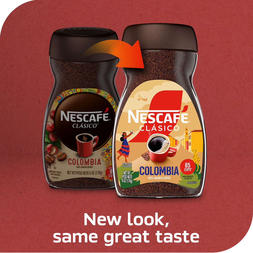 NESCAFÉ CLÁSICO Colombia Naturally Caffeinated Medium Roast Instant Coffee 6 oz Jar
