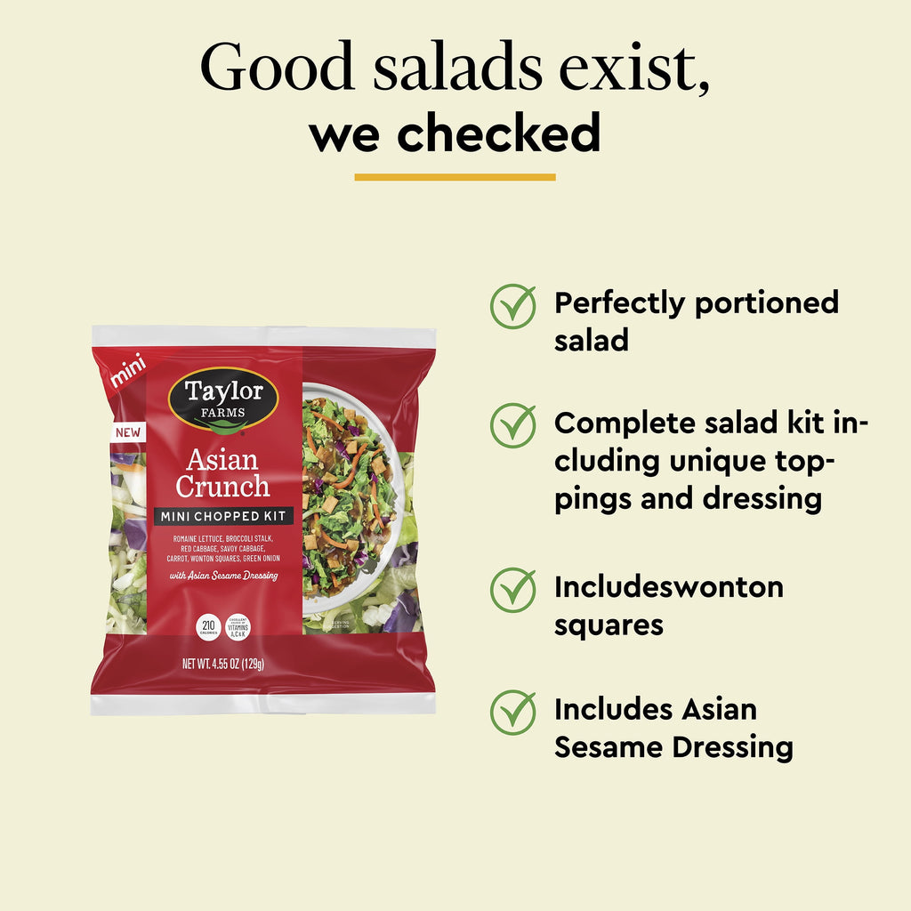 Taylor Farms Asian Crunch Mini Chopped Salad Kit 4.55 Oz Bag