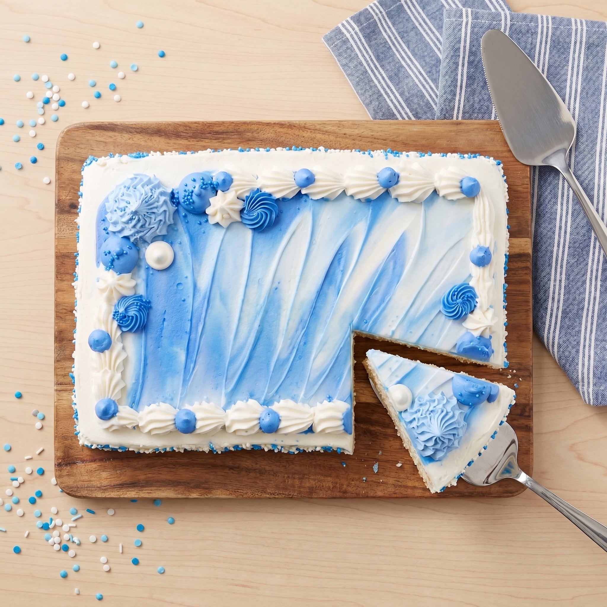 White Cake 1/4 Sheet 55 Oz 4 Pieces Freshness Guaranteed
