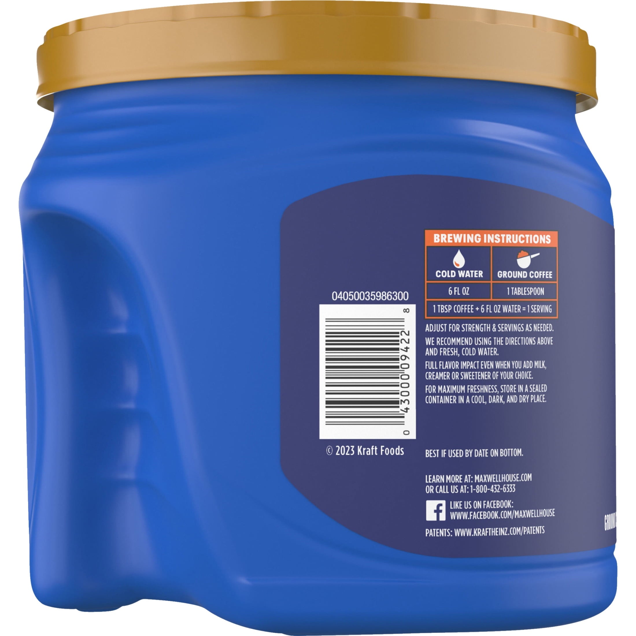 Maxwell House Original Roast Naturally Caffeinated Medium Roast Ground Coffee 27.5 oz Canister