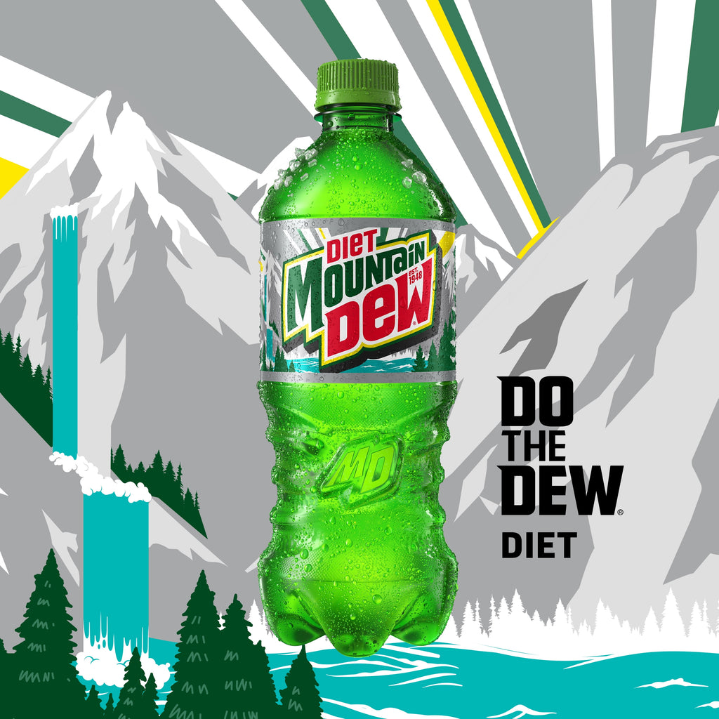 Mountain Dew Diet Citrus Soda Pop Bottles 16.9 Fl Oz 12 Pack