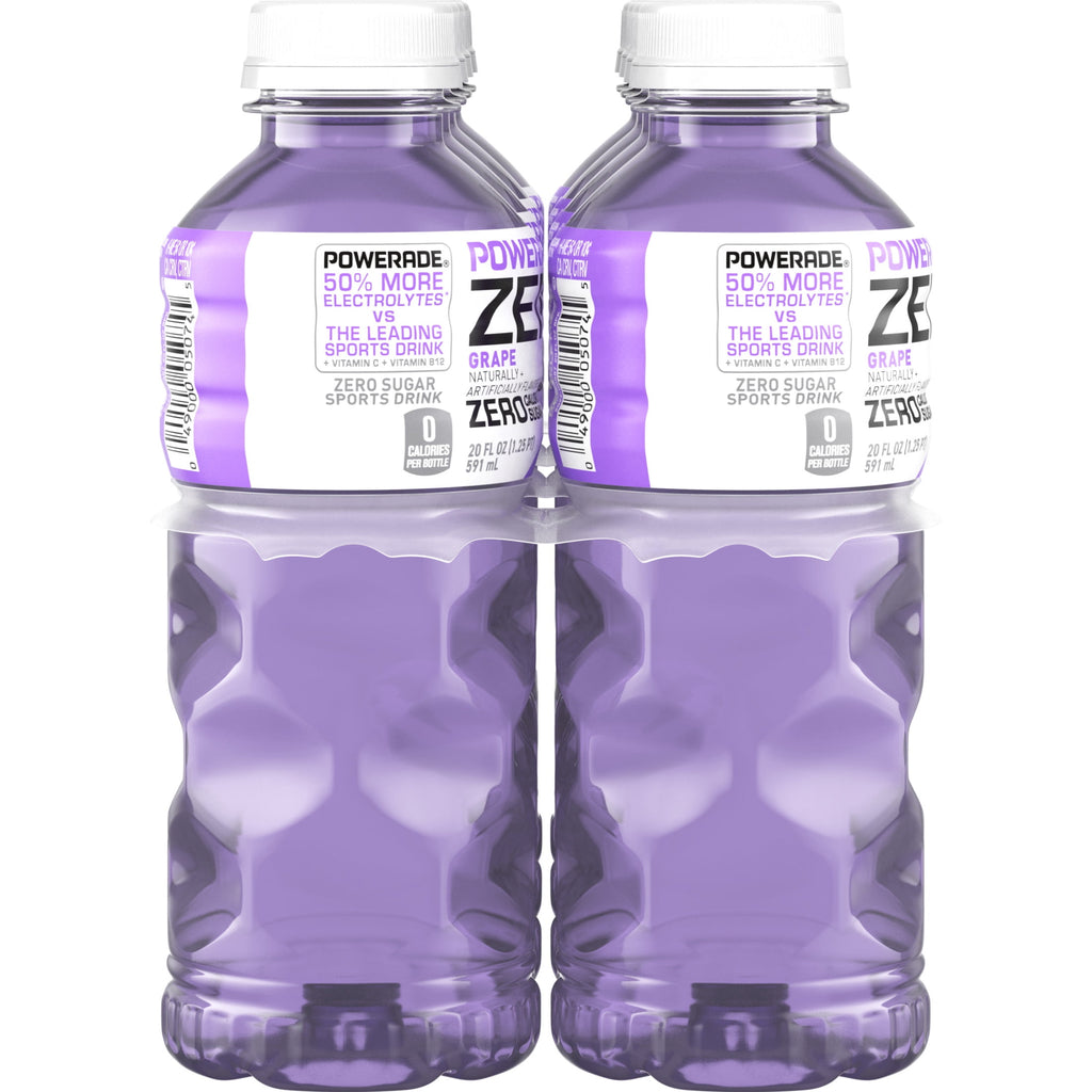 Powerade Zero Sugar Grape Electrolyte Sports Drink 20 fl oz 8 Count