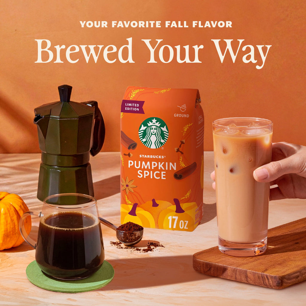 Starbucks at Home Pumpkin Spice Naturally Caffeinated Medium Roast Ground Coffee 17 oz Bag