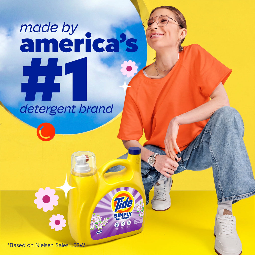 Tide Simply Liquid Laundry Detergent Clean & Fresh Berry Blossom Scent 173 fl oz 138 Loads