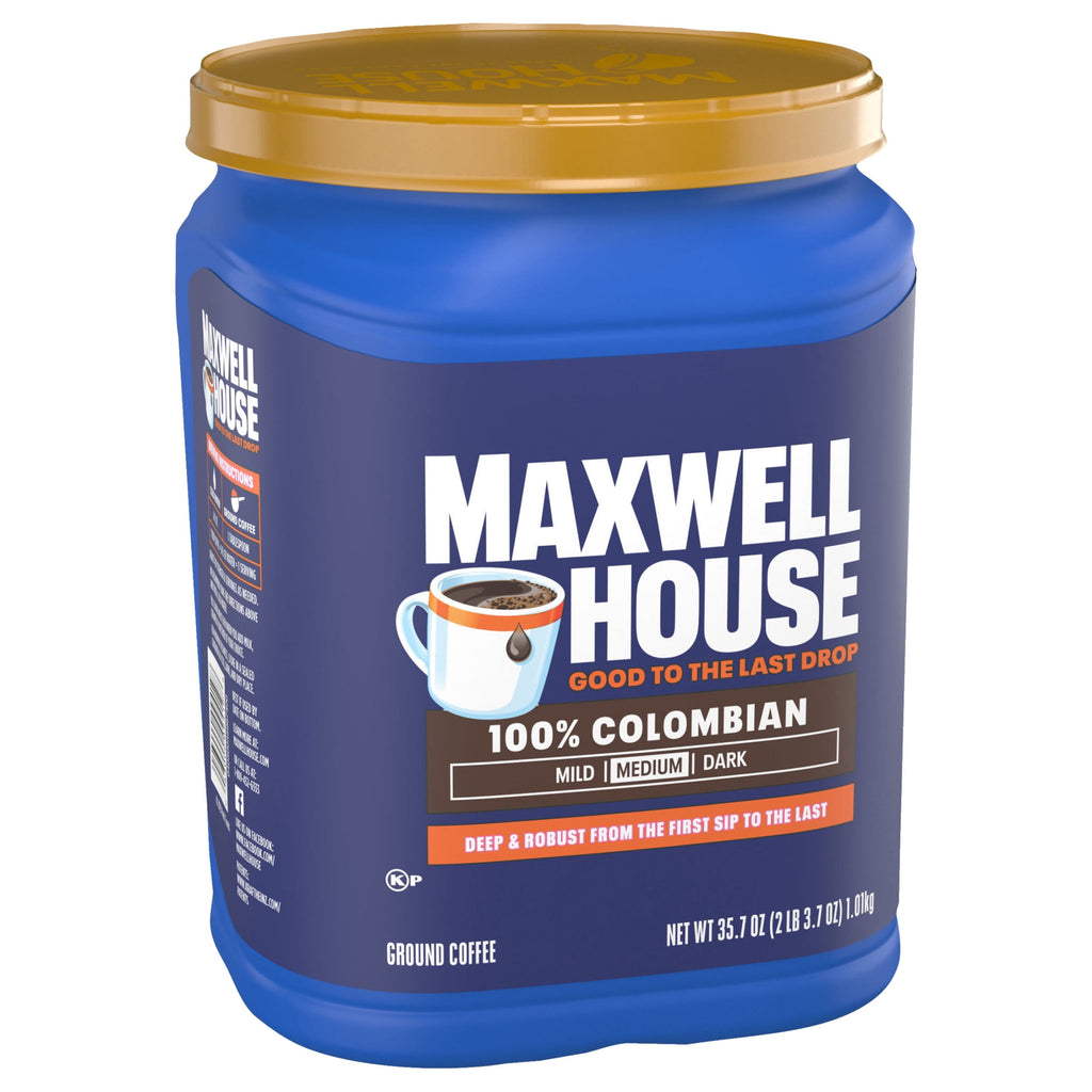 Maxwell House 100% Colombian Naturally Caffeinated Medium Roast Ground Coffee 35.7 oz Canister
