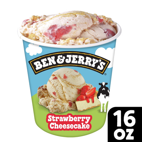 Ben & Jerry's Strawberry Cheesecake Ice Cream 16 Fl Oz