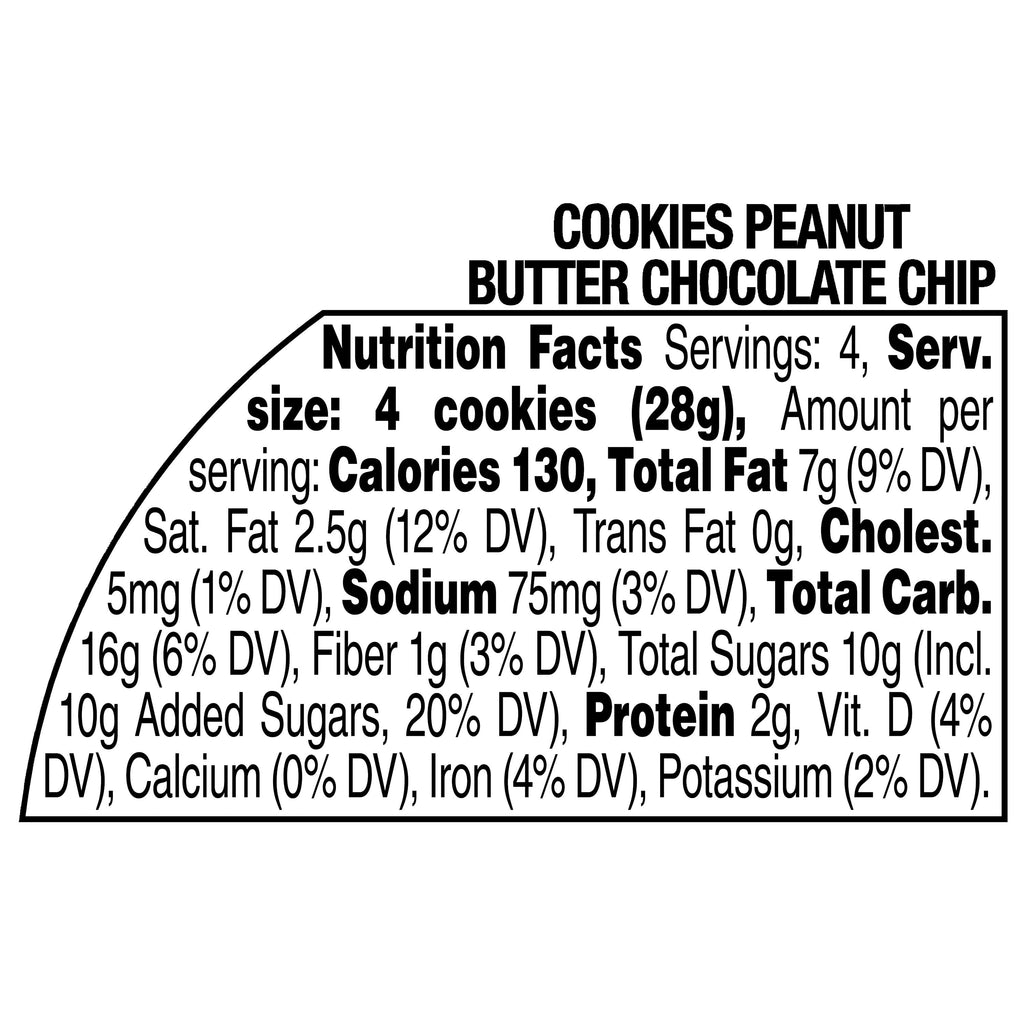 Mini Peanut Butter Chocolate Chip Baked Cookies 4 Oz 8 Count Marketside