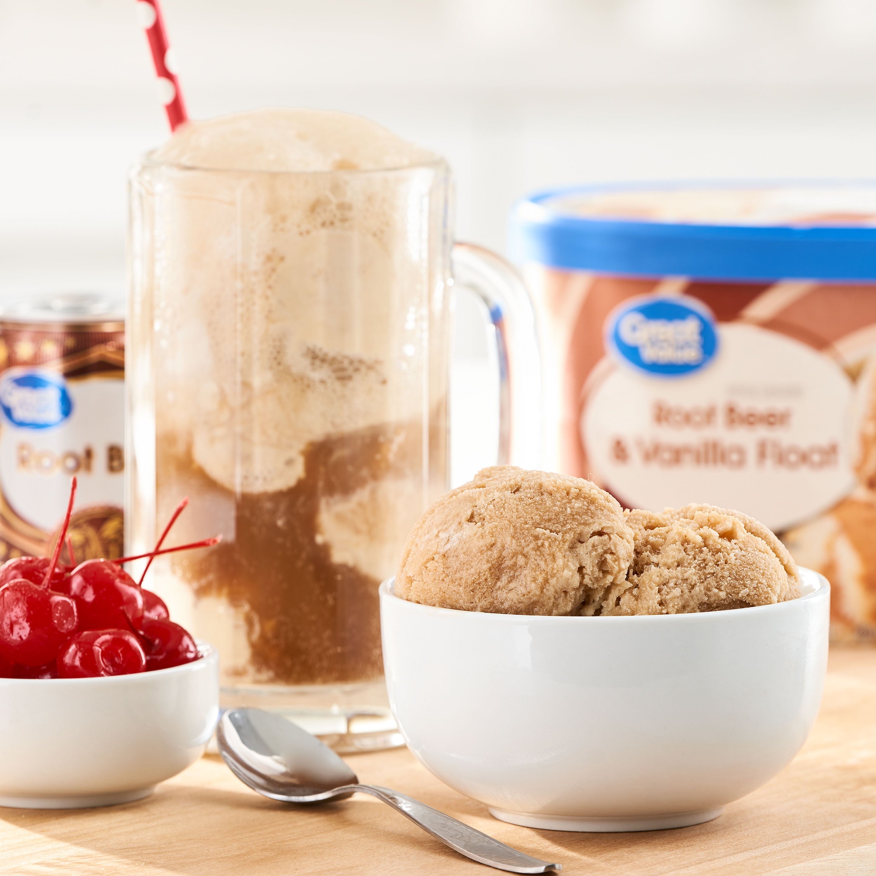 Great Value Root Beer Vanilla Float Ice Cream 48 Fl Oz