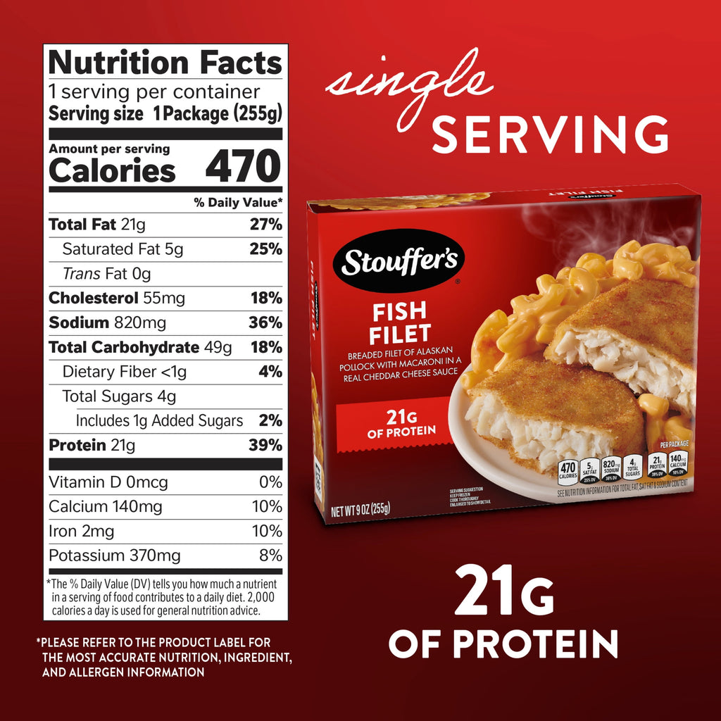 Stouffer's Fish Filet Frozen Meal 9 Oz