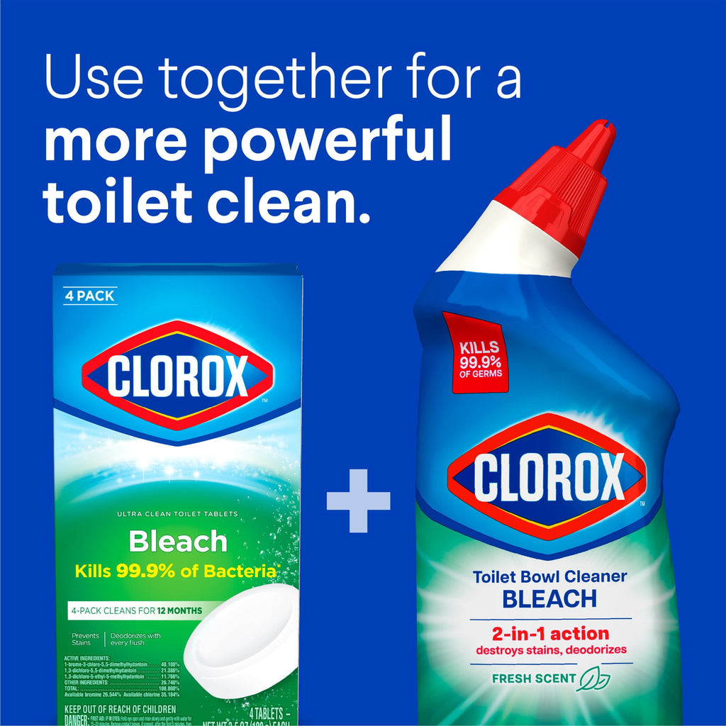 Clorox Bleach Automatic Toilet Bowl Cleaner Tablets 2 Pack