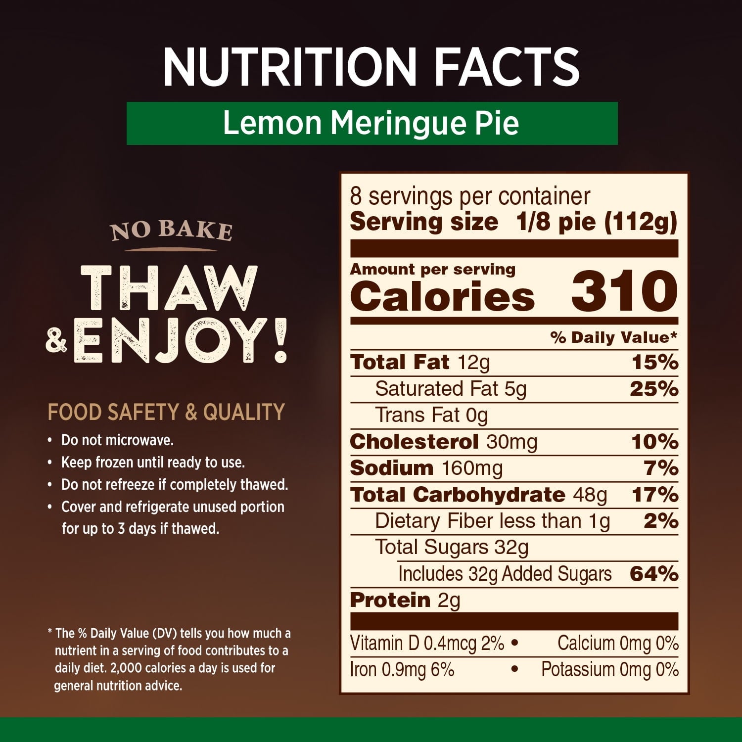Lemon Meringue Pie 31.5 Oz Marie Callender's