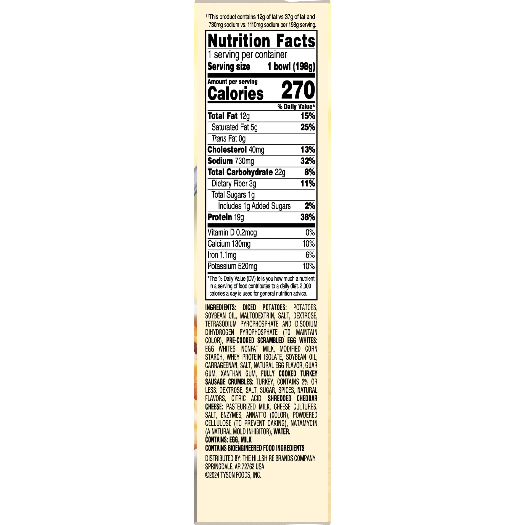 Jimmy Dean Delights Turkey Sausage Breakfast Bowl Frozen 7 Oz