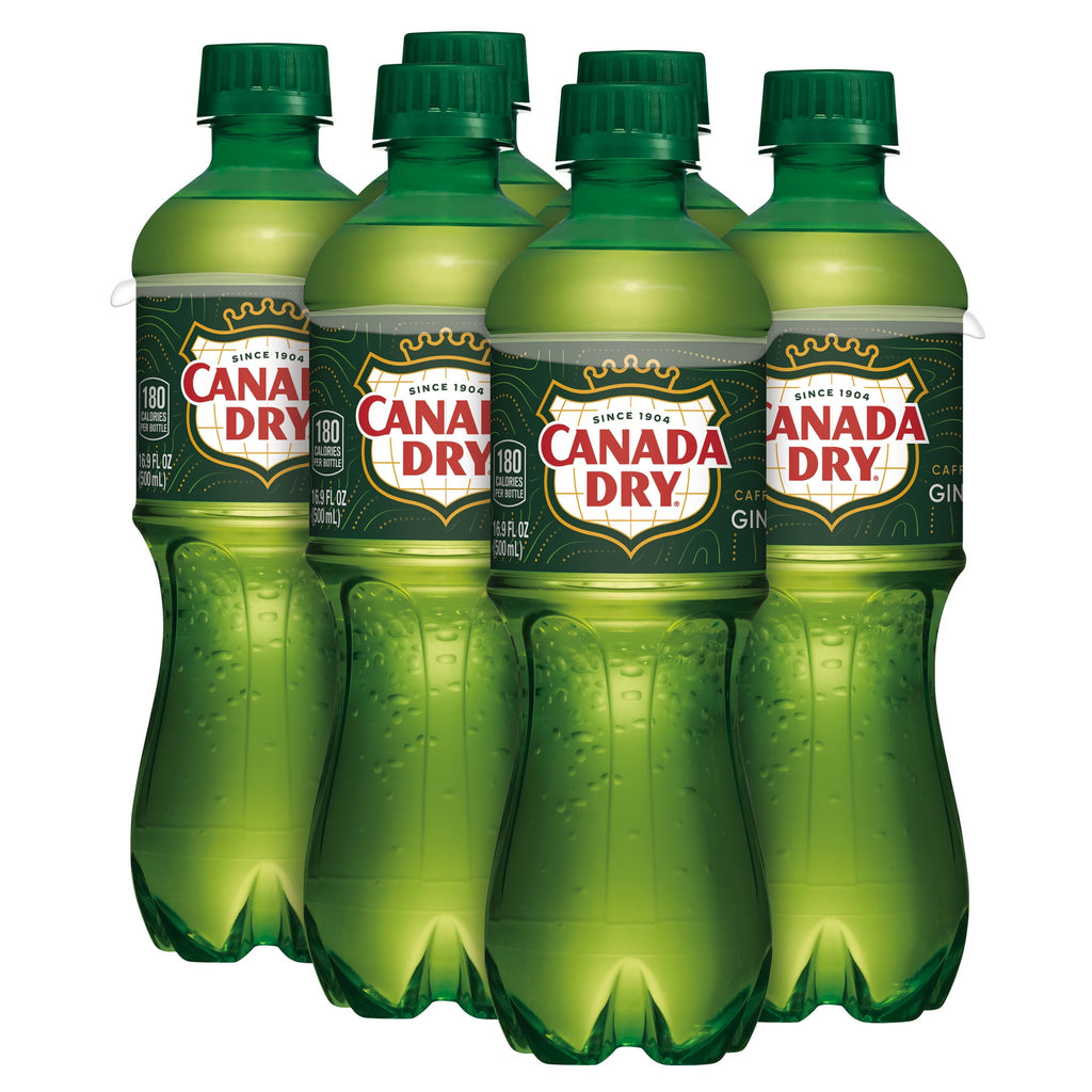 Canada Dry Caffeine Free Ginger Ale Soda Pop Bottles 16.9 Fl Oz 6 Pack