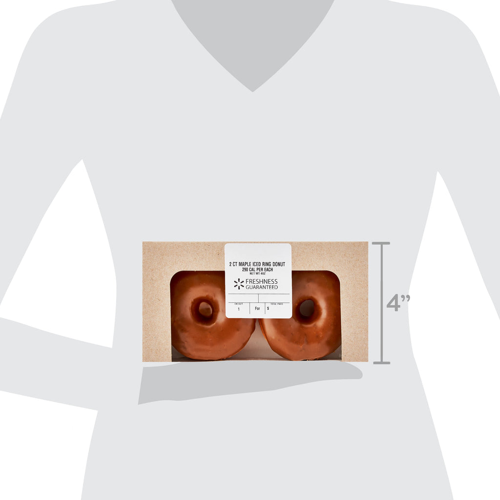 Maple Iced Ring Donuts 4 Oz 2 Count Freshness Guaranteed