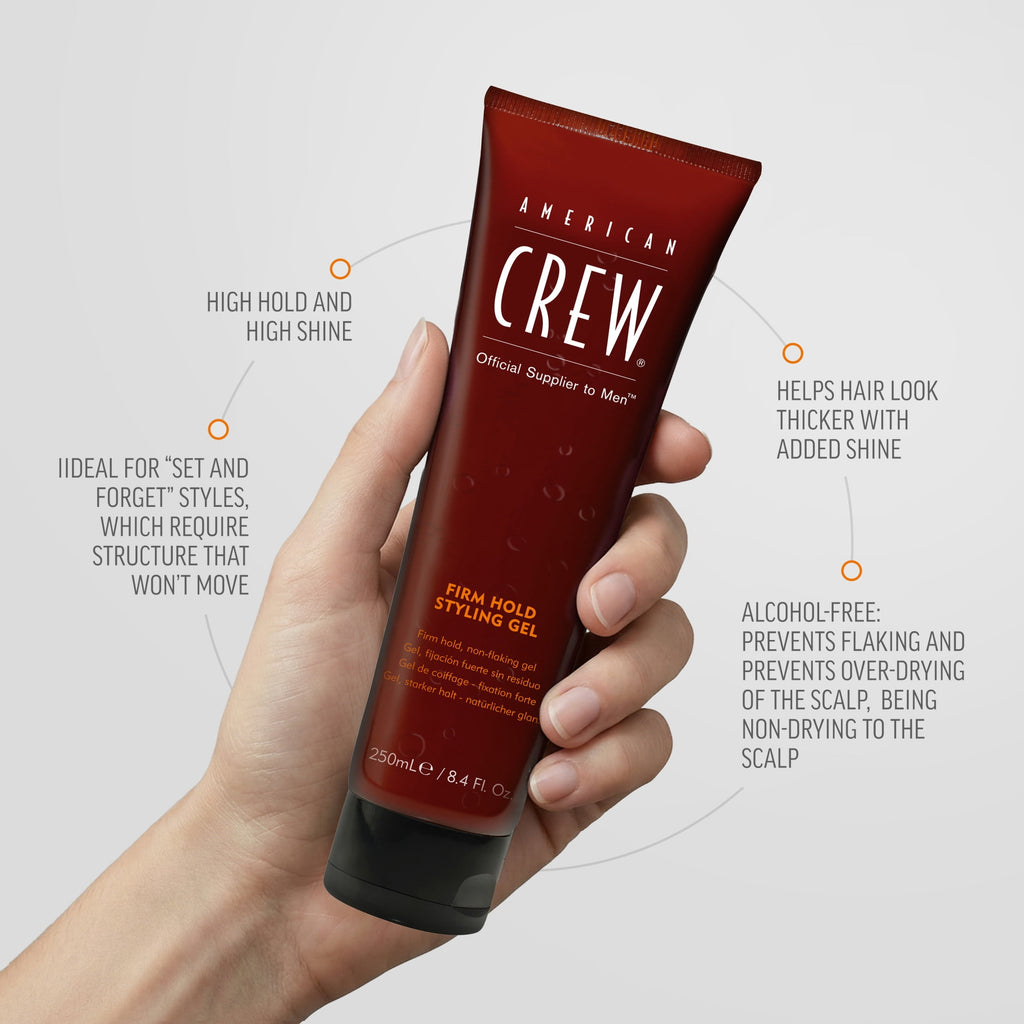 American Crew Men's Hair Styling Gel Firm Hold Non-Flaking 8.4 fl oz