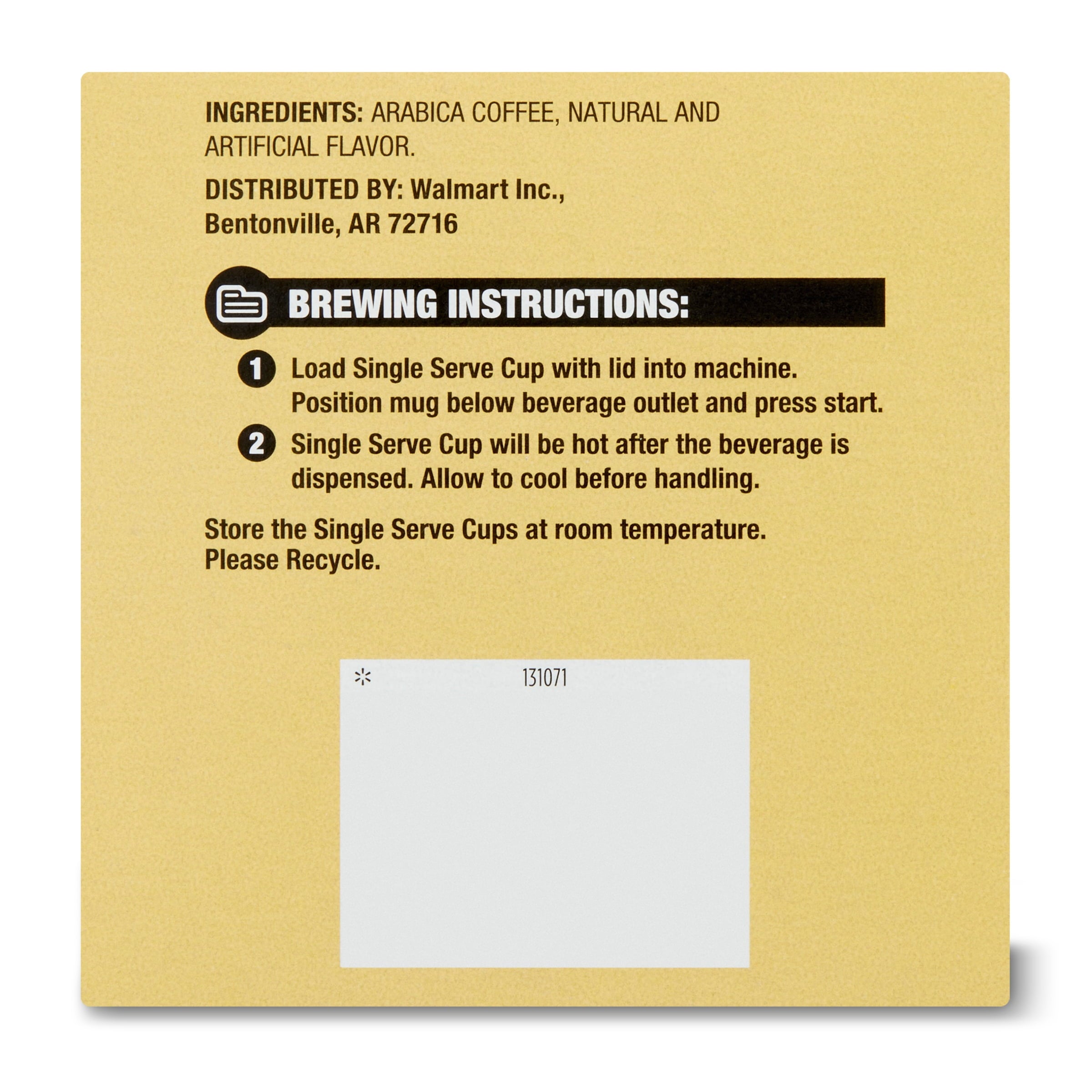 Great Value Medium Roast Cinnamon Vanilla Ground Coffee Pods 12 Count