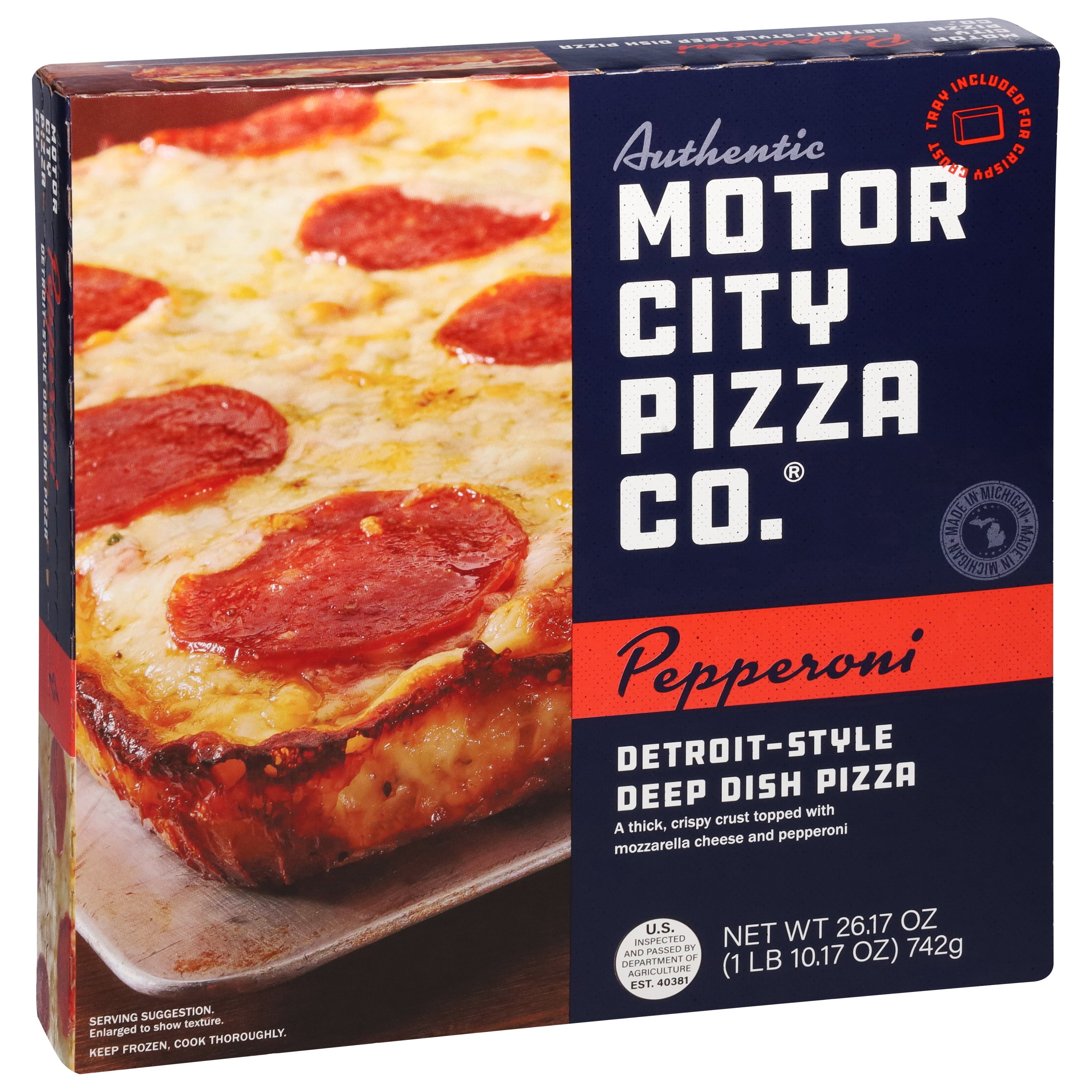 Authentic Motor City Pizza Co. Pepperoni Detroit-Style Frozen Pizza 26.17 Oz