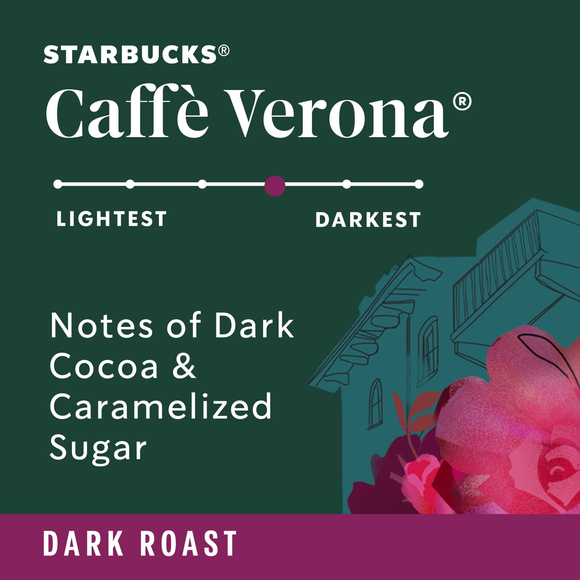 Starbucks at Home Caffè Verona Naturally Caffeinated Dark Roast Ground Coffee 12 oz Bag