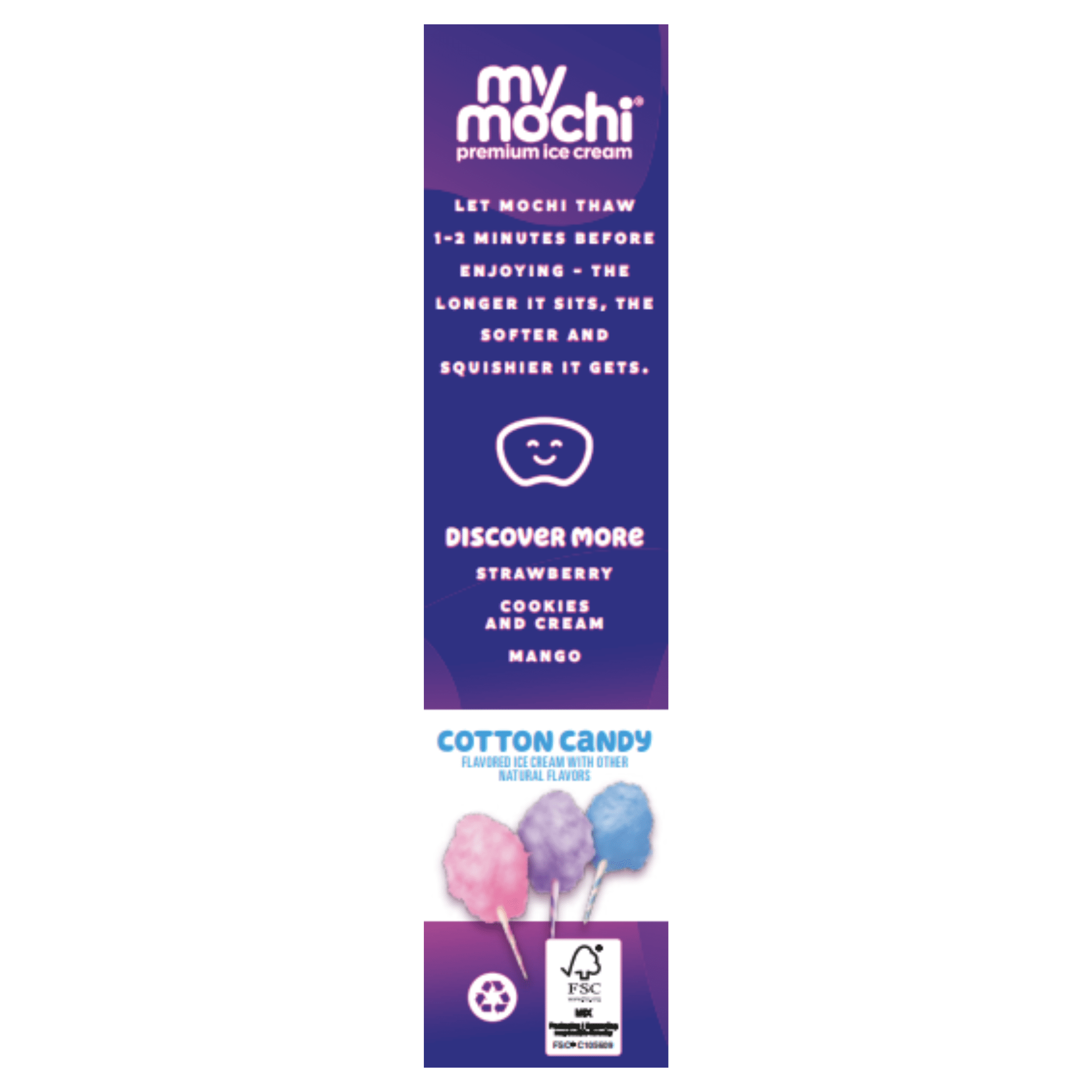 My/Mochi Ice Cream Cotton Candy Mochi 6 Count 7.5 Oz