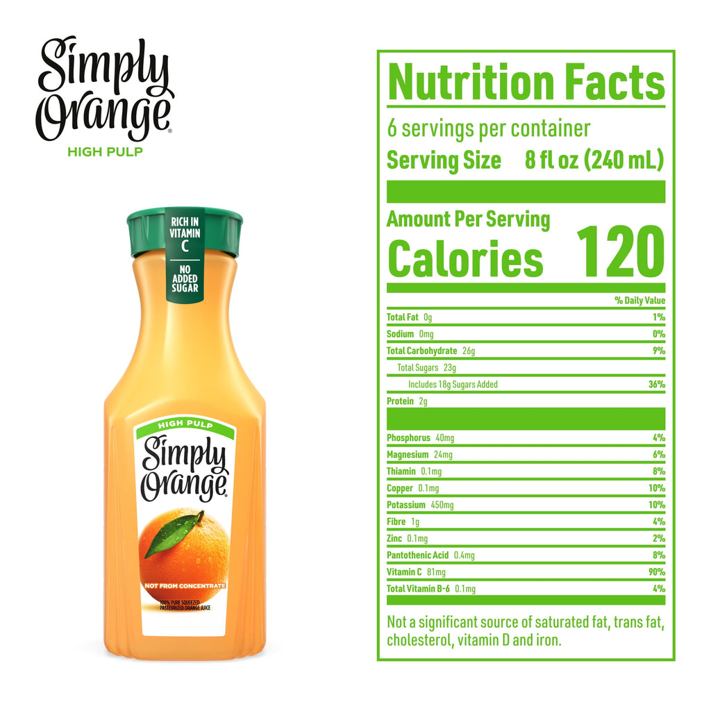 Simply Orange High Pulp Orange Juice 46 fl oz Bottle