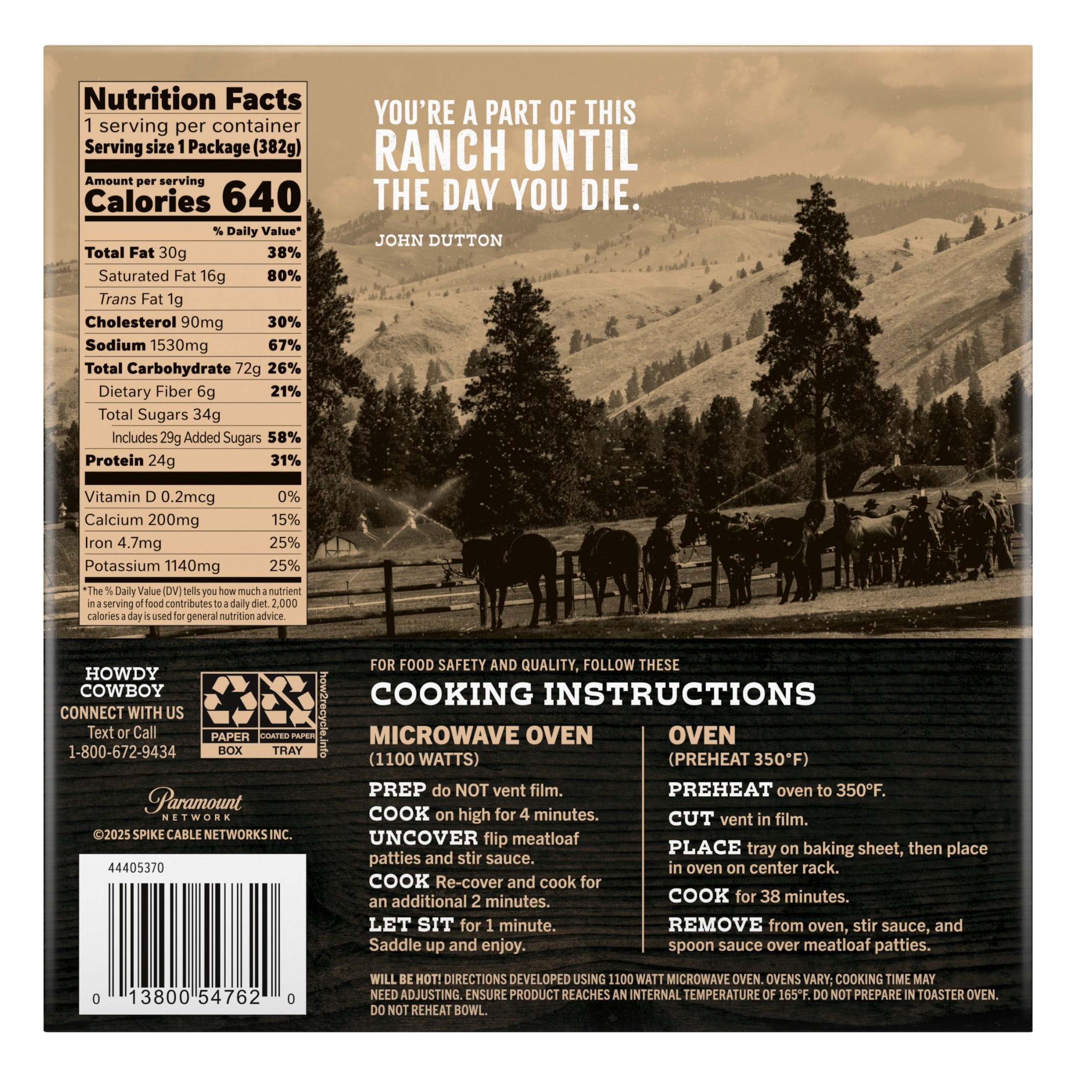 Yellowstone BBQ Meatloaf & Mashed Potatoes Frozen Meal 13.5 Oz