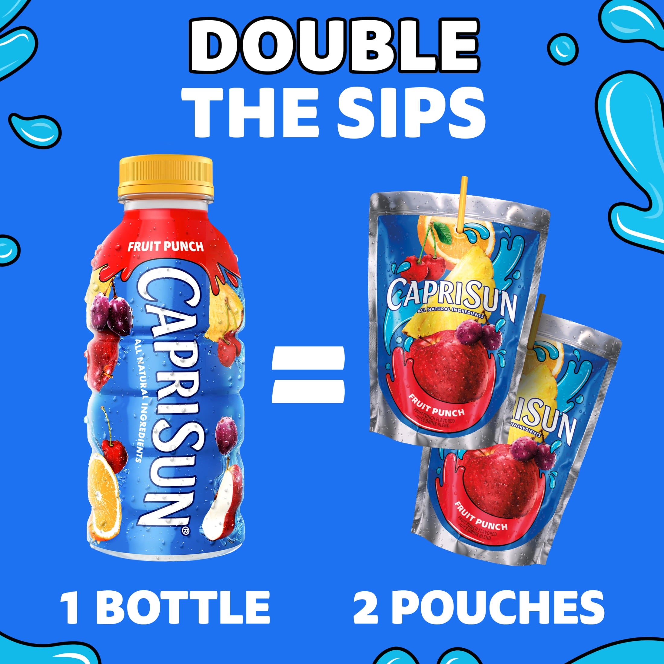 Capri Sun Fruit Punch Flavored Juice Drink Blend 12 fl oz Bottle