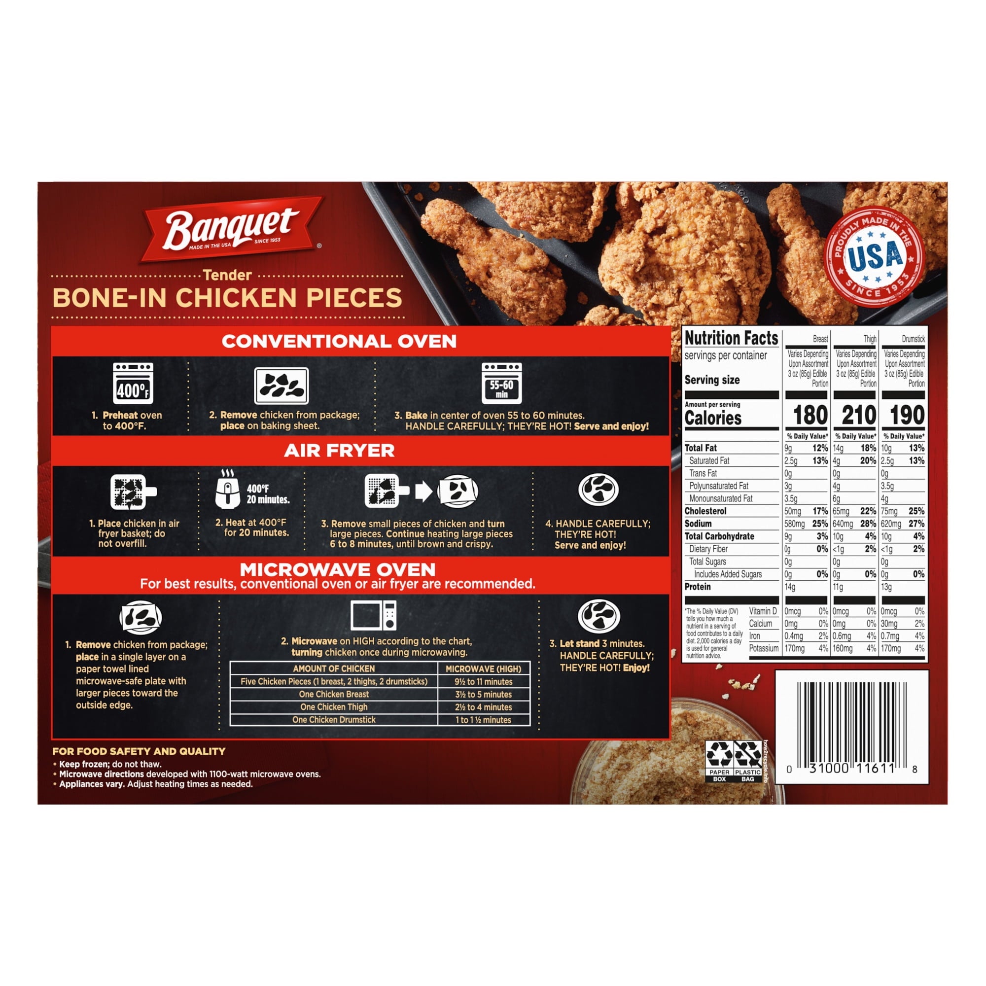 Banquet Original Crispy Fried Chicken Frozen 42 Oz