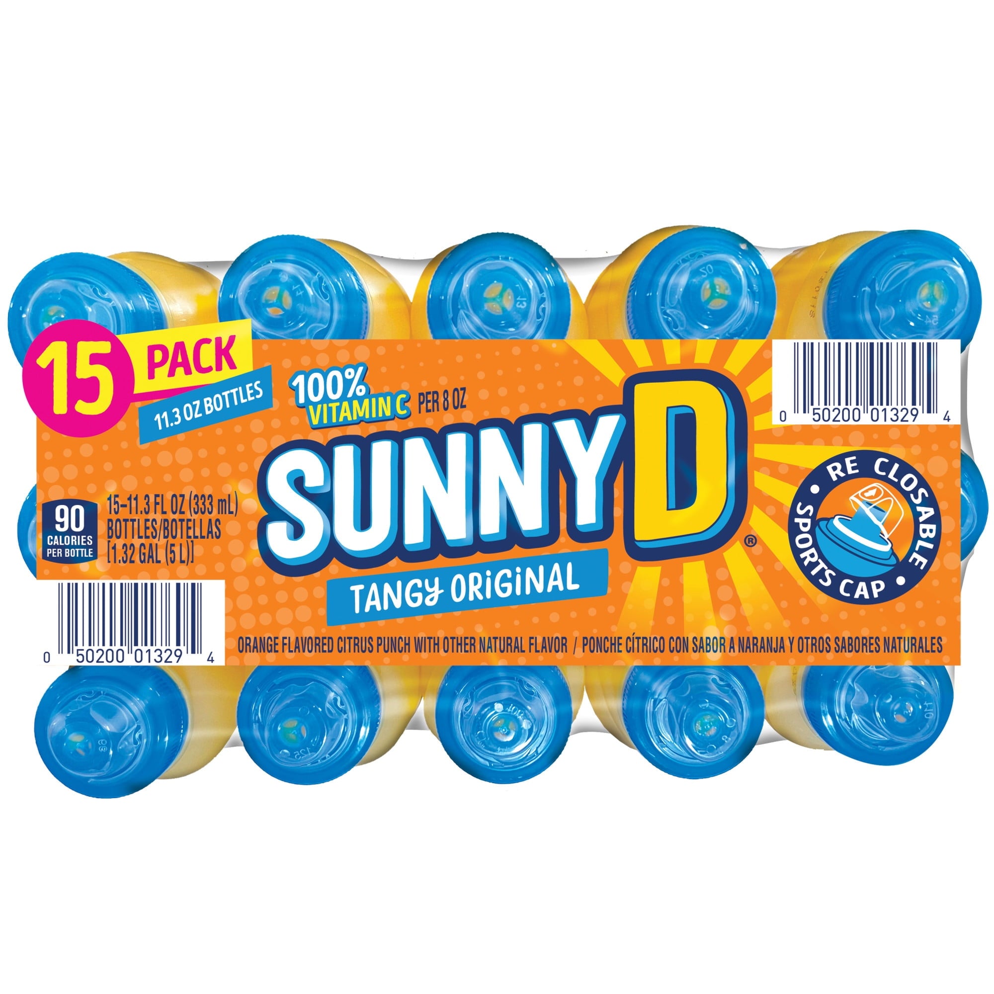 SunnyD Tangy Original Shelf Stable Orange Juice Drink 11.3 fl oz Bottles 15 Pack