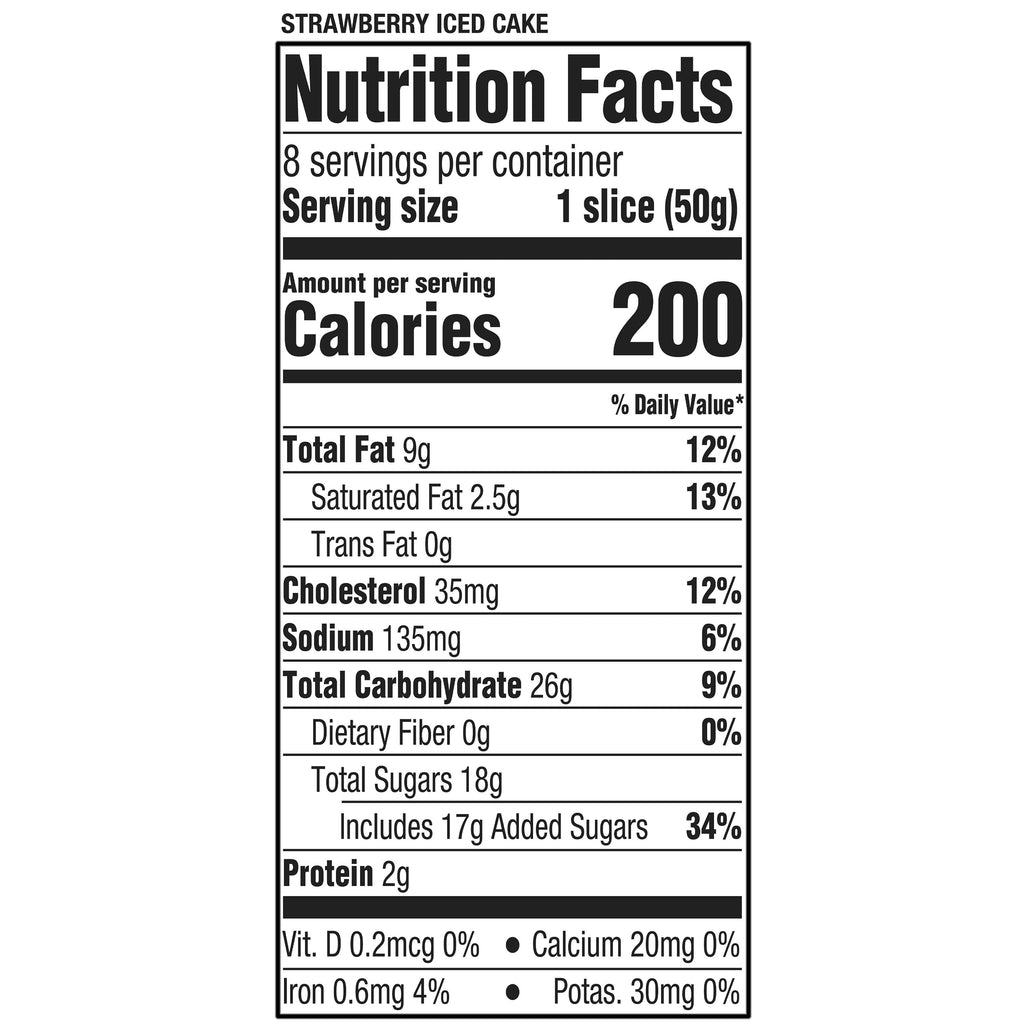 Iced Strawberry Sliced Loaf Cake 14.1 Oz 8 Count Marketside