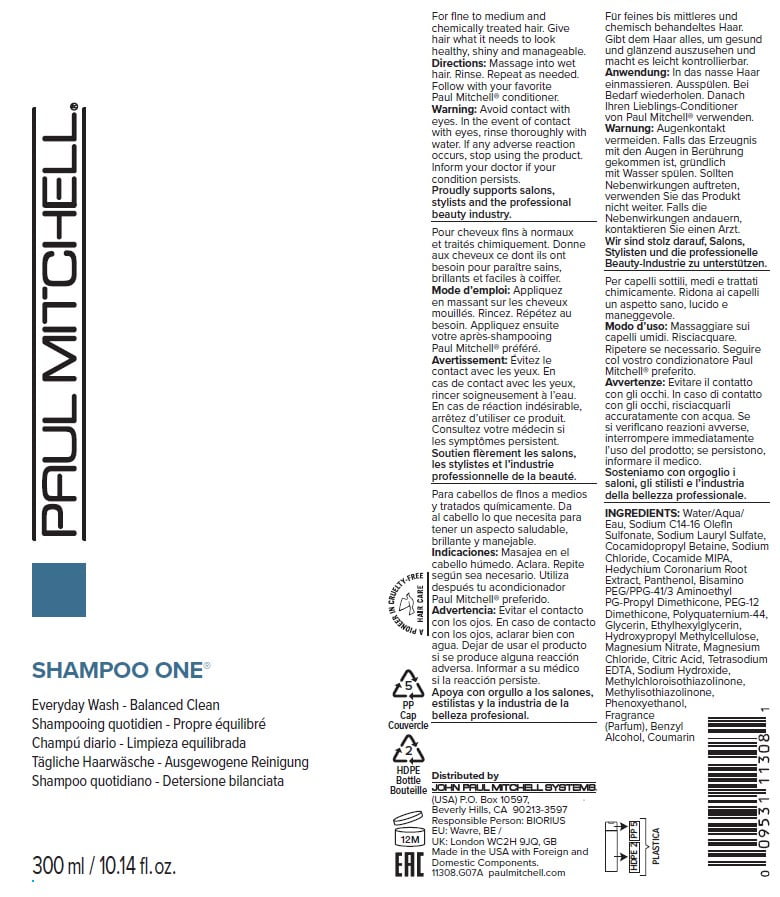 Paul Mitchell Shampoo One Cleanses + Balances Moisture for All Hair Types 10.14 fl oz