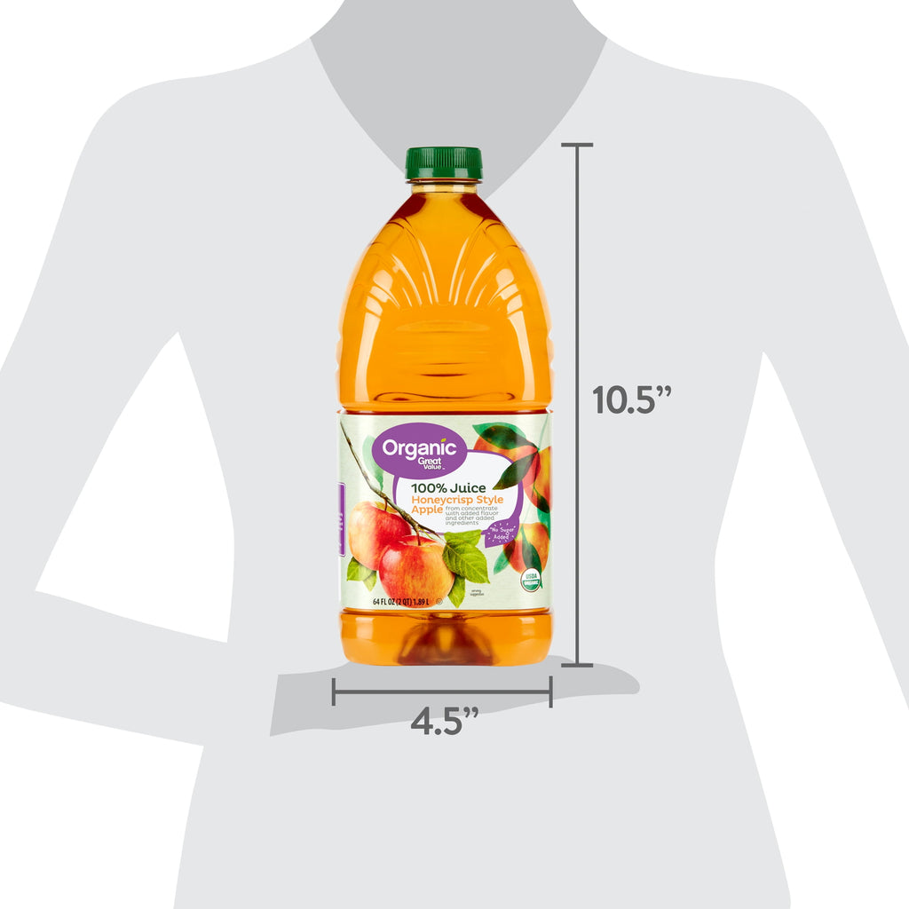 Great Value Organic Honeycrisp Style Apple Juice Pulp-Free 64 fl oz