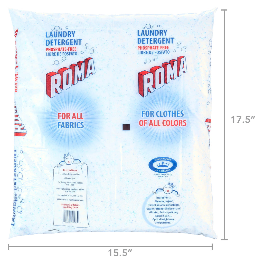 Roma Laundry Detergent Powder Heavy-Duty Biodegradable Phosphate-Free Uncented 176.36 oz 62 Loads