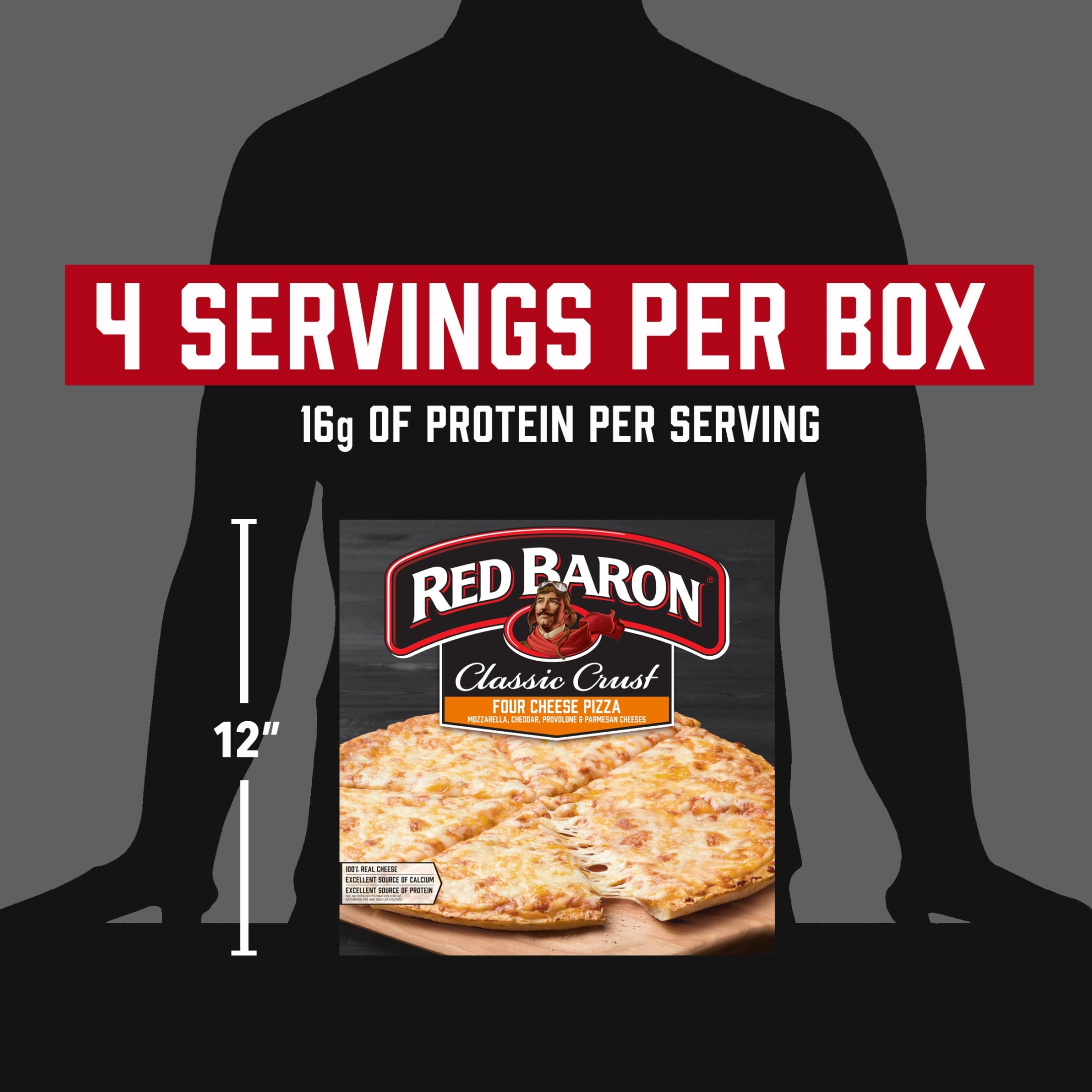 Red Baron Four Cheese Classic Crust Frozen Pizza 21.06 Oz