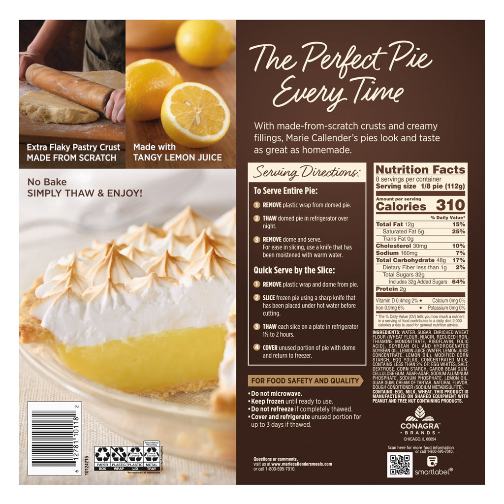 Lemon Meringue Pie 31.5 Oz Marie Callender's