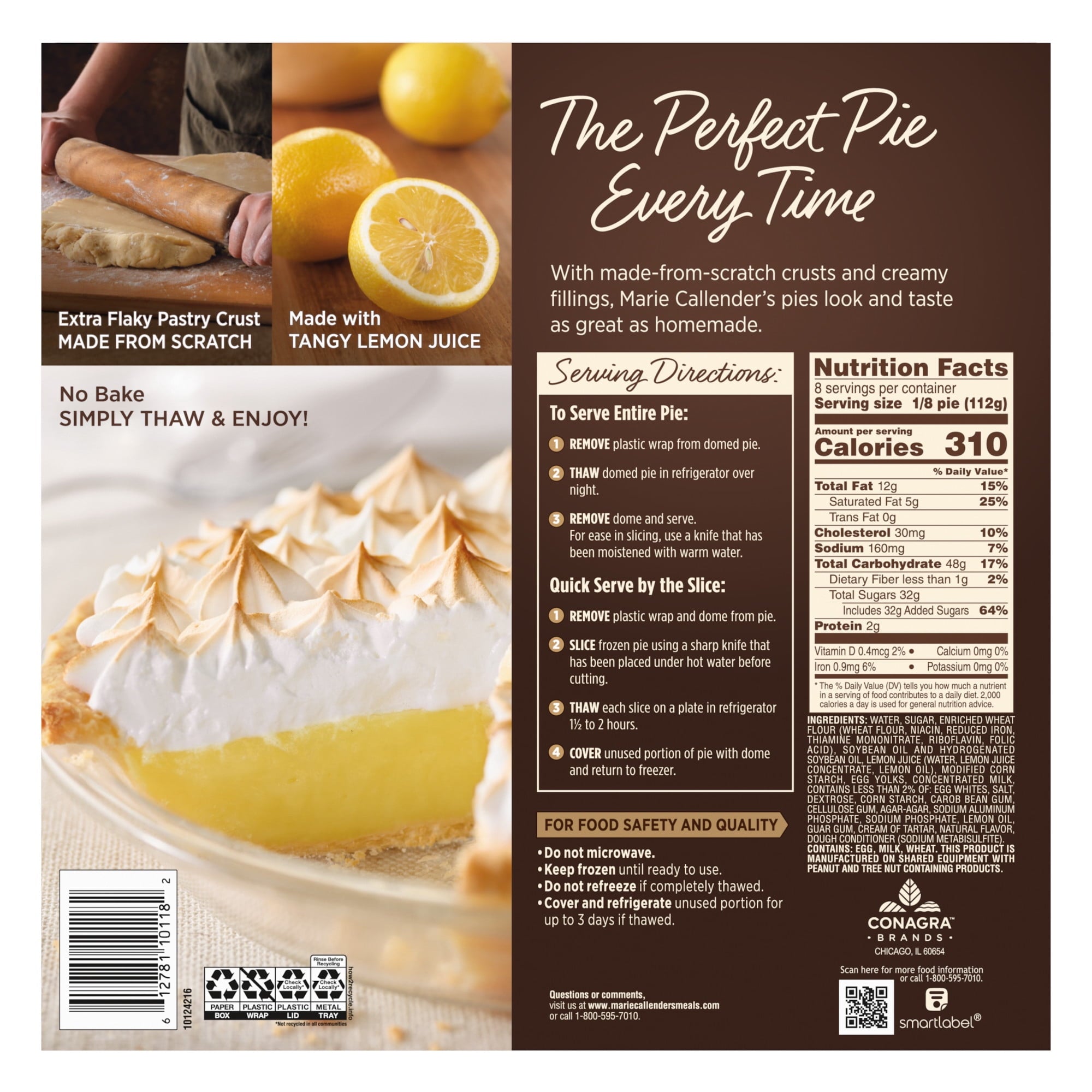 Lemon Meringue Pie 31.5 Oz Marie Callender's